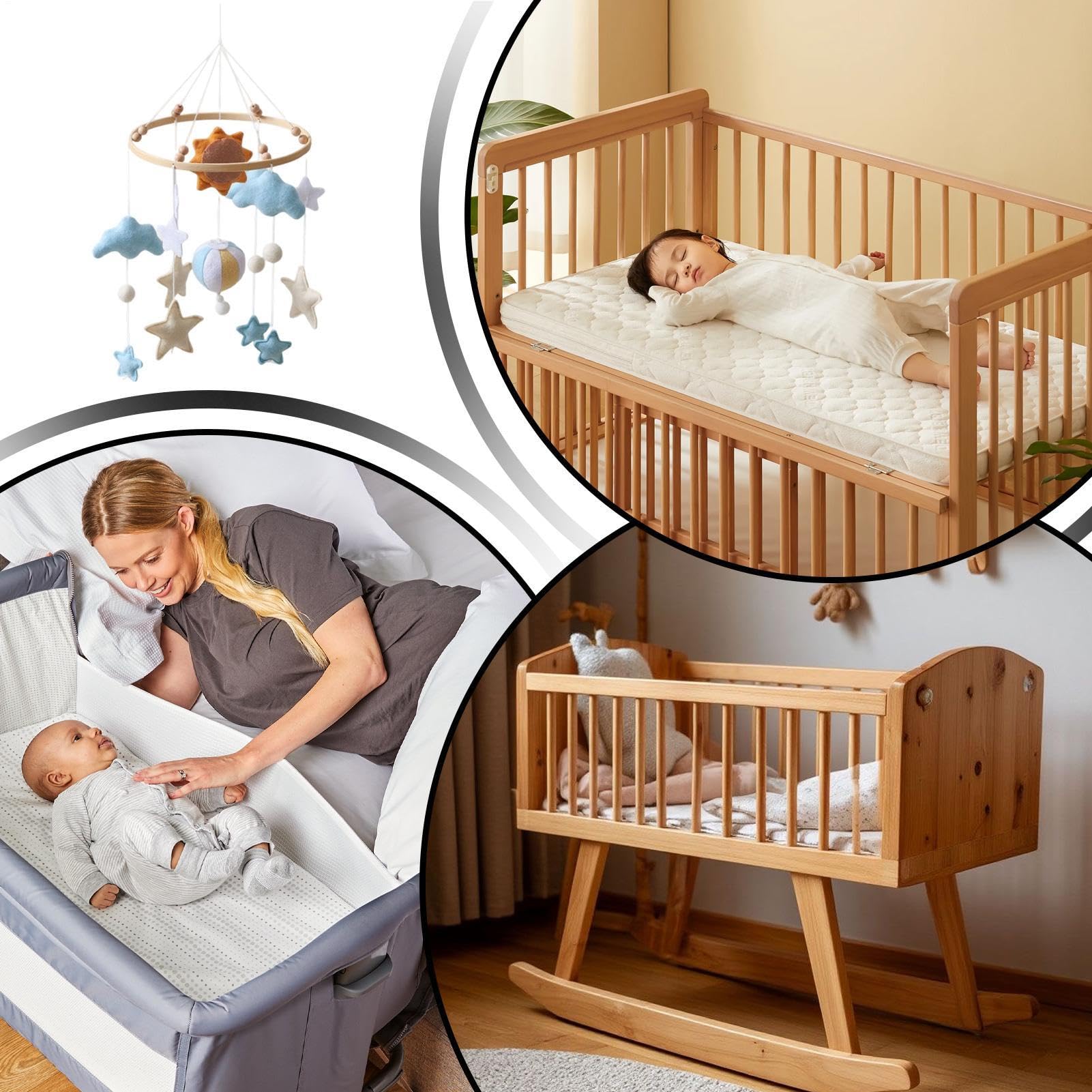 Bambini Mobile per Culla Handmade Naturale Liscia Ornamenti In Legno | Clip mobile per culla per ragazzi doccia festa casa giorno soggiorno finestra porta soffitto