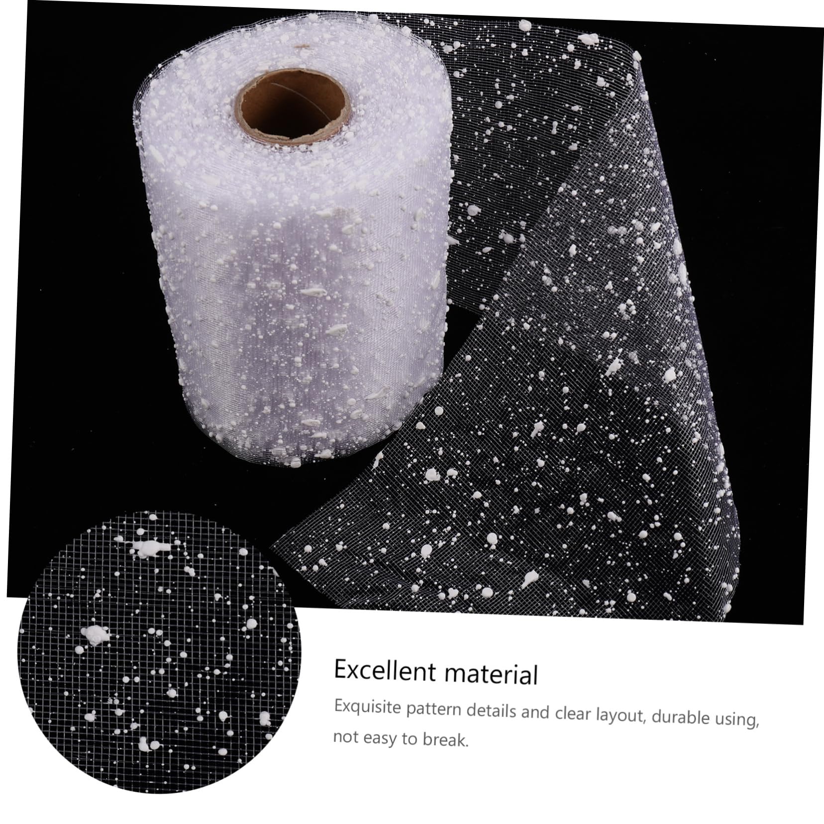 4rouleaux Décoratif Tulle Pour Bouquet De Élégant Avec Motif De Neigeuses Pour Décorations De Et