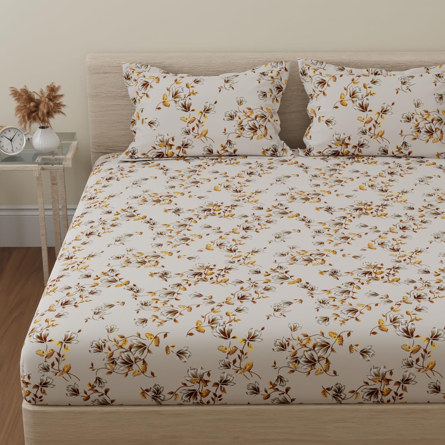Huesland Cotton Fitted Sheet - Single Bed, Paisley Design -25