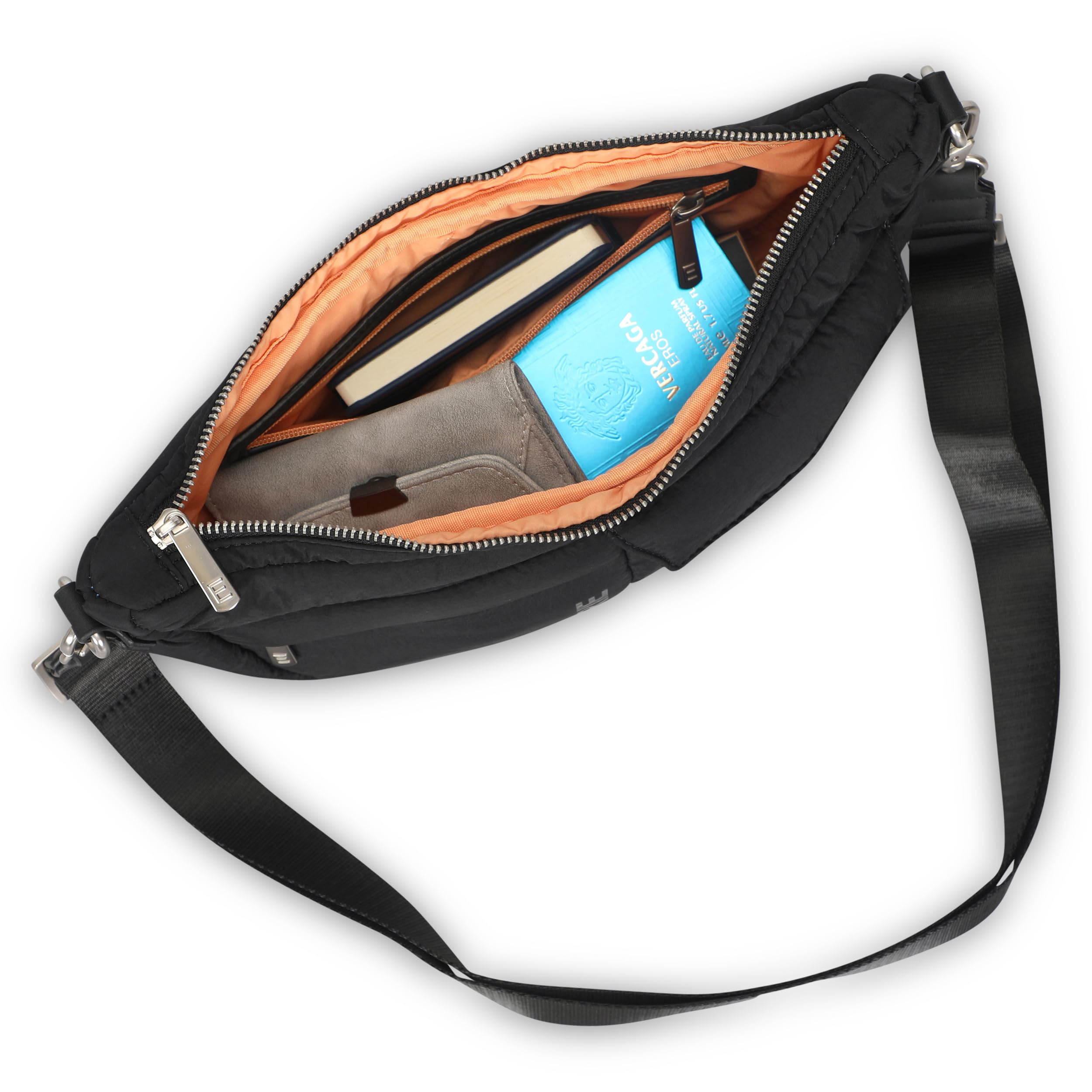 Expatrié Borsa a Tracolla Donna - Vivy - Borsetta Mezzaluna - Borsa Piumino Piccola - Soft Crossbody Half Moon Bag - Regolabile Marsupio alla Moda - Impermeabile
