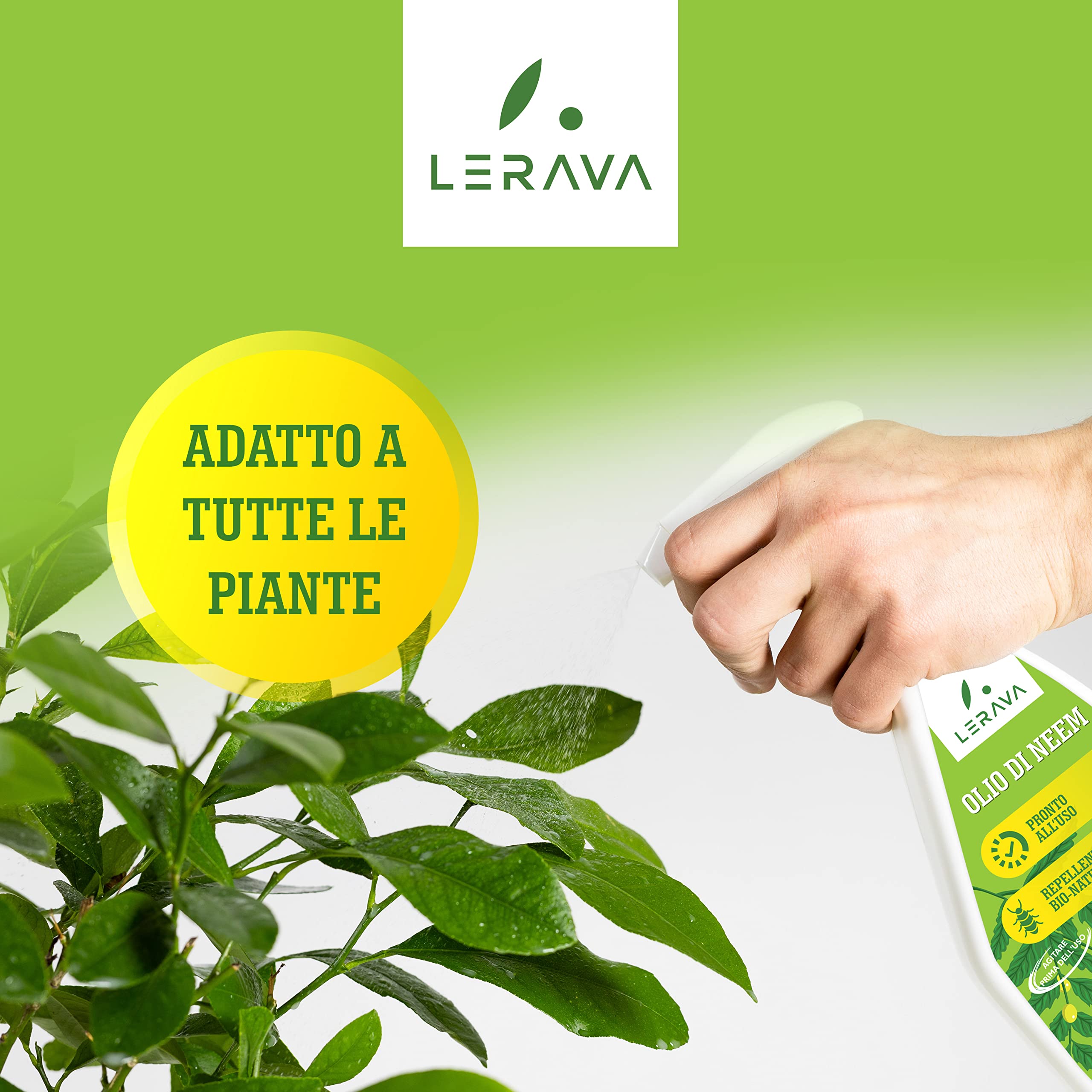 LERAVA® olej neem dla roślin - Gotowy do użycia spray owadobójczy - 100% bio-roślinny olej neem - Hamuje rozwój larw - olej neem 700ml