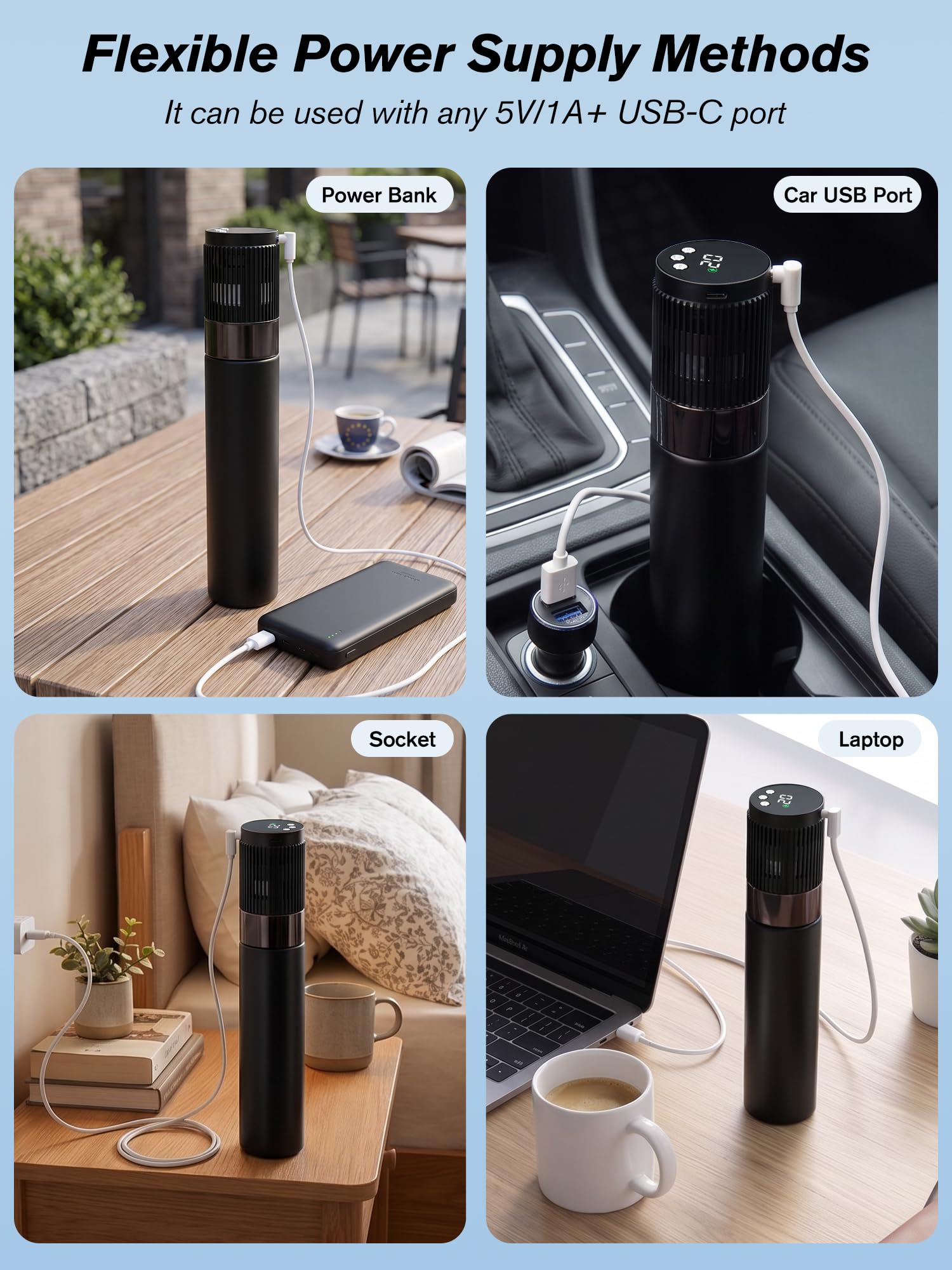 SUNMON Borsa Frigo Termica Medicinali Insulina GLP-1 USB Viaggio Auto | Capacità 1 penna o 3 flaconi 10ml o 4 da 3ml; 3 livelli freddo regolabili; corpo robusto e resistente,raffreddamento attivo