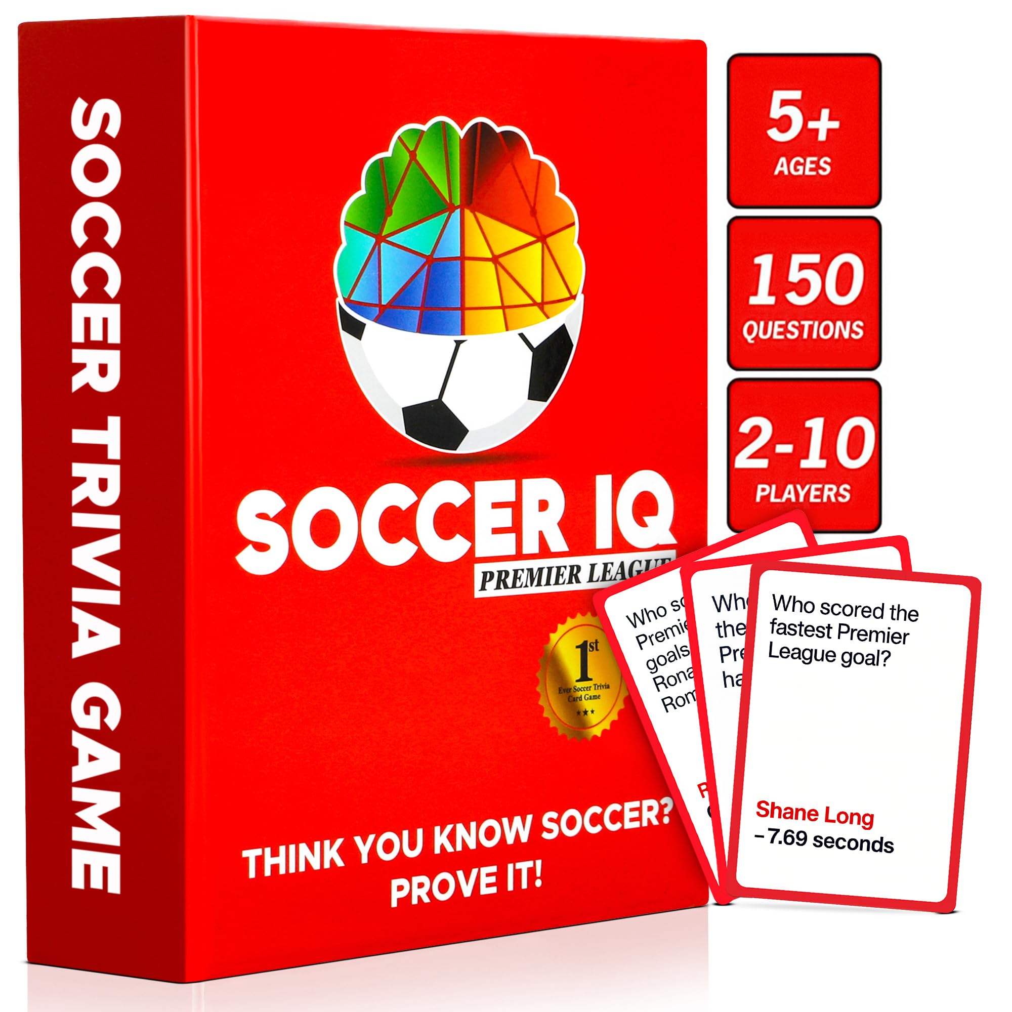 Soccer Trivia Card Game English League Version – 150 Soccer Trivia Questions, Best Soccer Gifts for Boys | Soccer Cards 2025 Soccer Games for Kids & Adults | EPL Soccer Cards Soccer Gift
