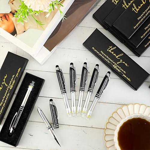 Miniatura 4 de 10 bolígrafos de agradecimiento a los empleados, bolígrafo de agradecimiento a granel con luz LED con 10 cajas de regalo, bolígrafo de tinta negra