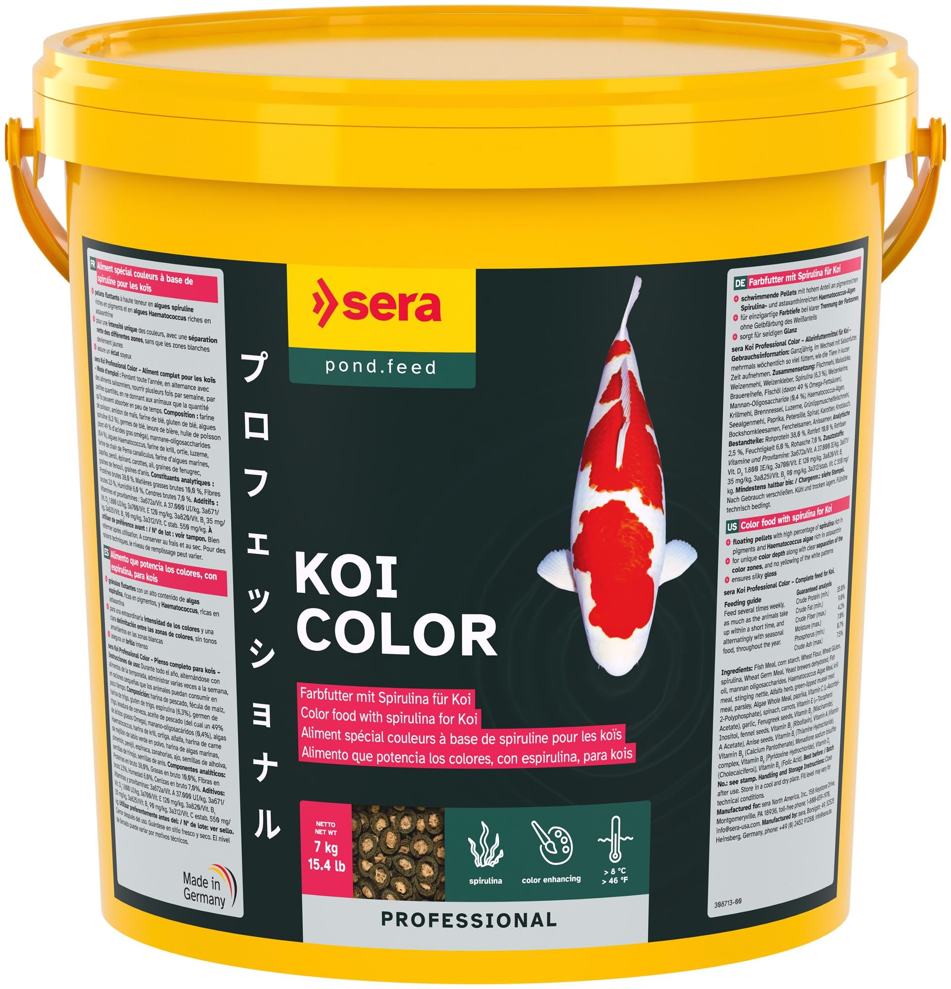 sera koi professional color 21 l 7 kg | mangime per Koi 21.000 ml | intensifica la colorazione
