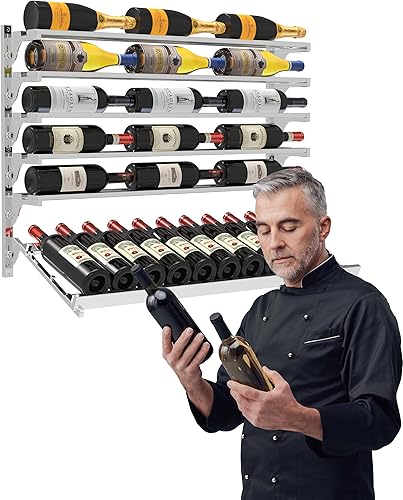 DLDIRECT Diamond Life Reserve - Estante colgante para botellas de vino montado en la pared, soporte de metal moderno para botellas de vino, estante