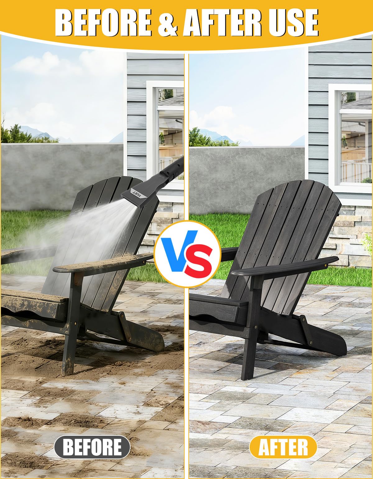 YUET Lance Haute Pression pour Karcher, Puissance de Nettoyage Supérieure de 50% par Rapport à un Jet Plat, Accessoire pour Nettoyeurs Haute Pression pour Kärcher K5 K6 K7