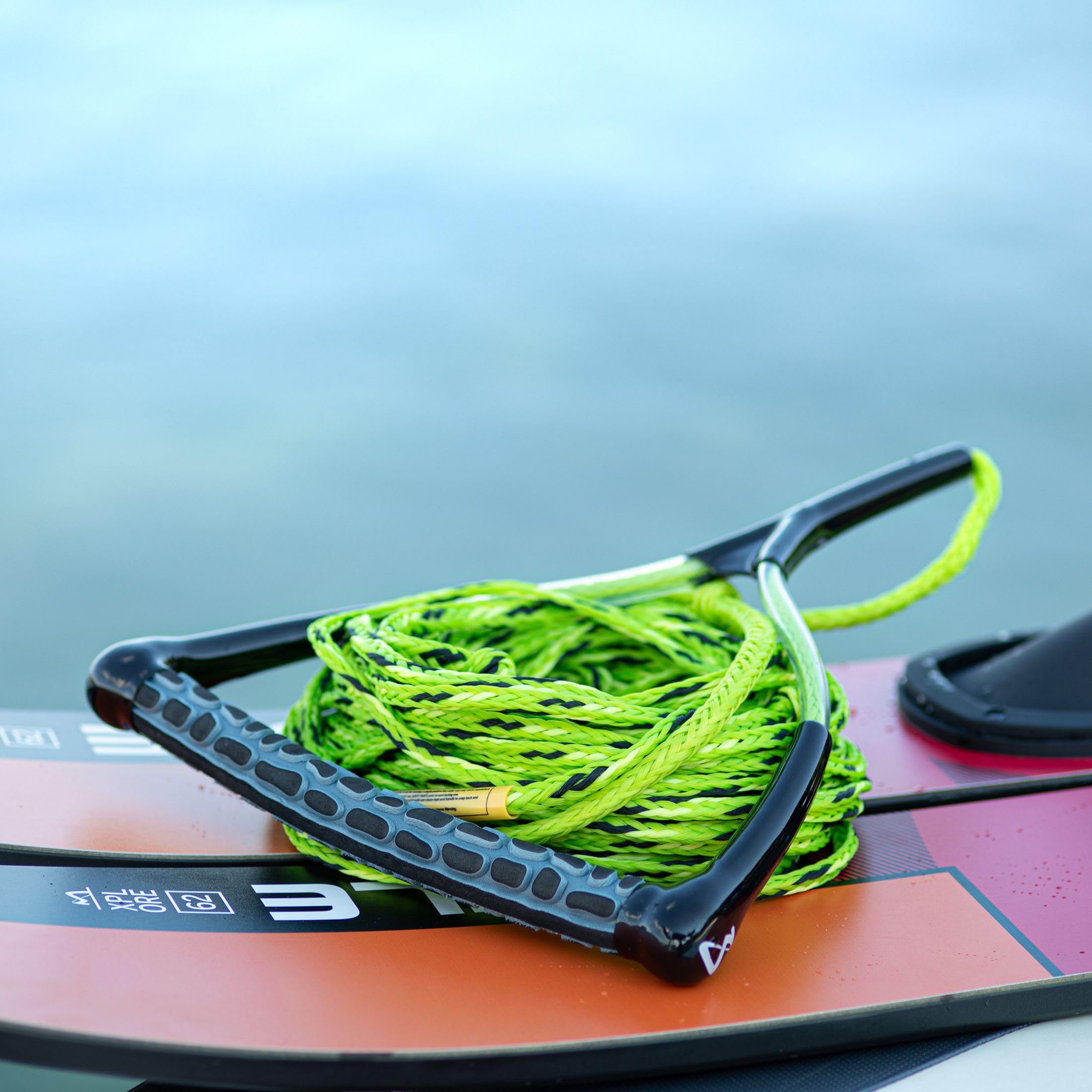 Wakeboard & Waterski Cuerda Ergo 23 m, empuñadura ergonómica Espuma EVA, acortable a 16,7 m, Rope Keeper