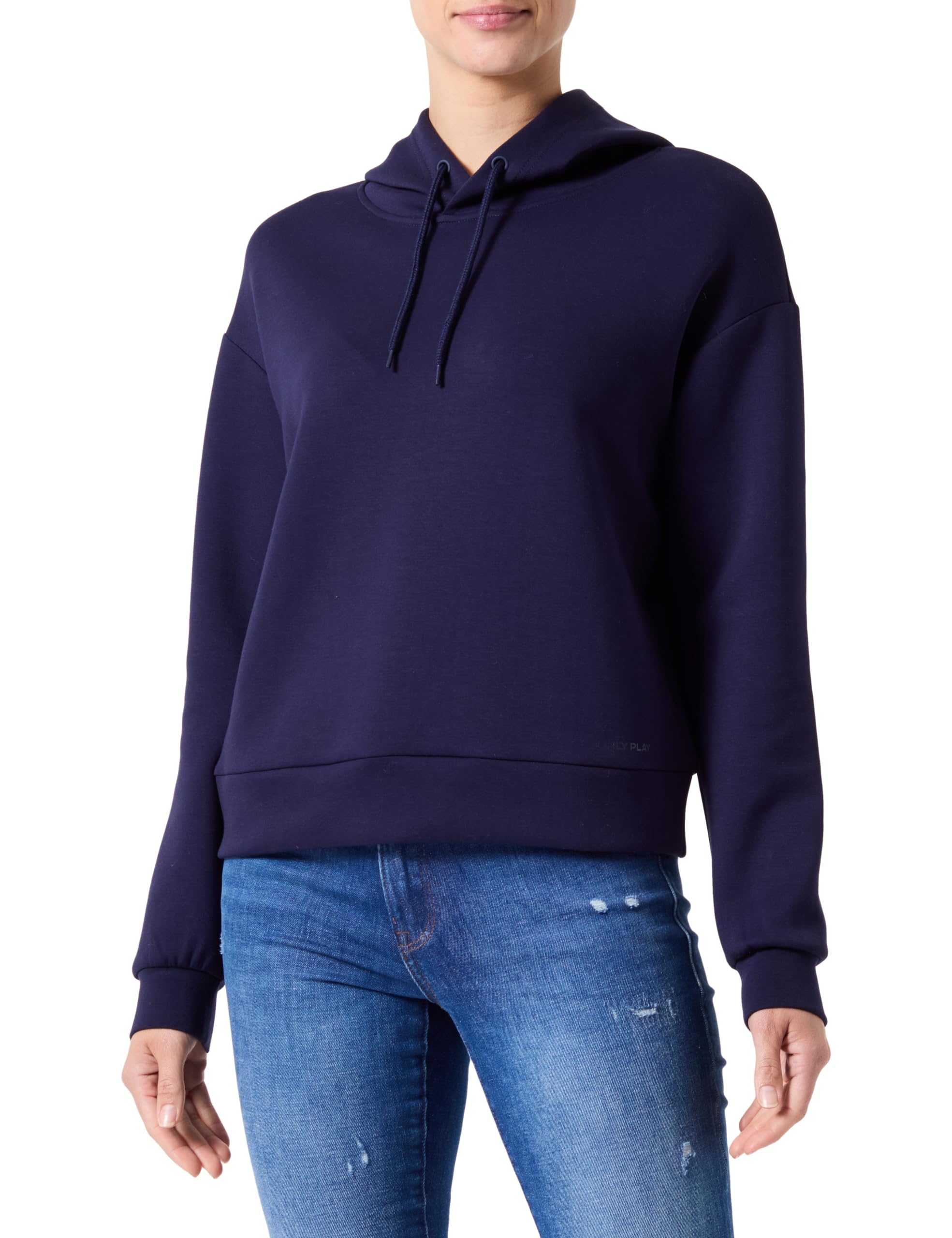 Only Women's Maritime Blue Onplounge Hood Ls Swt Noos Sweatshirt, L