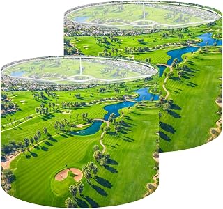Lamp Shades Set of 2 Golf Course Drone Aerial Drum Lampshades for Floor Lamps Table Lamps Large Replacement Linen Lamp Shade Easy Assembly 13"x13"x10"