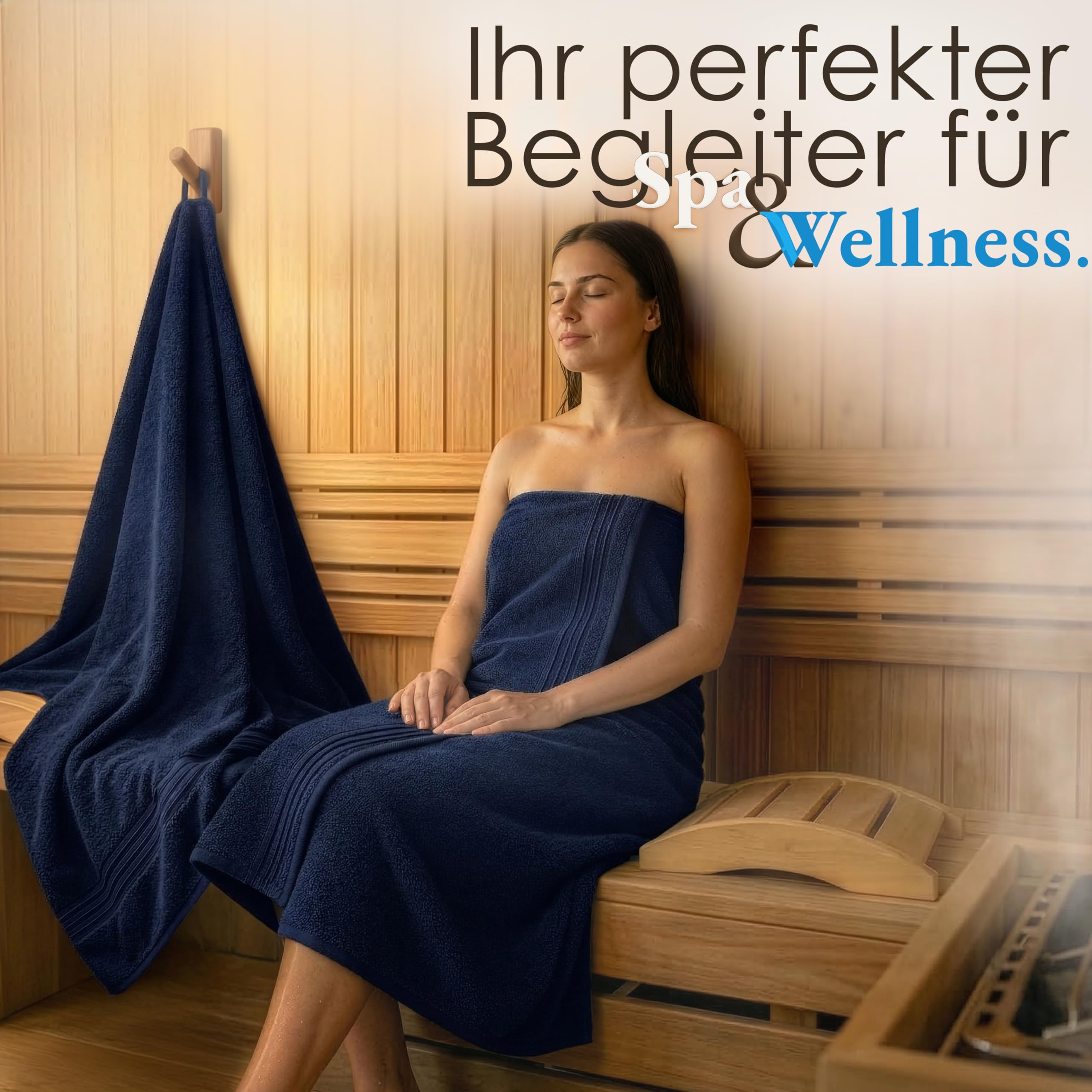 Hammetex Saunahandtuch 2er Set 80x200 cm – Bild 3