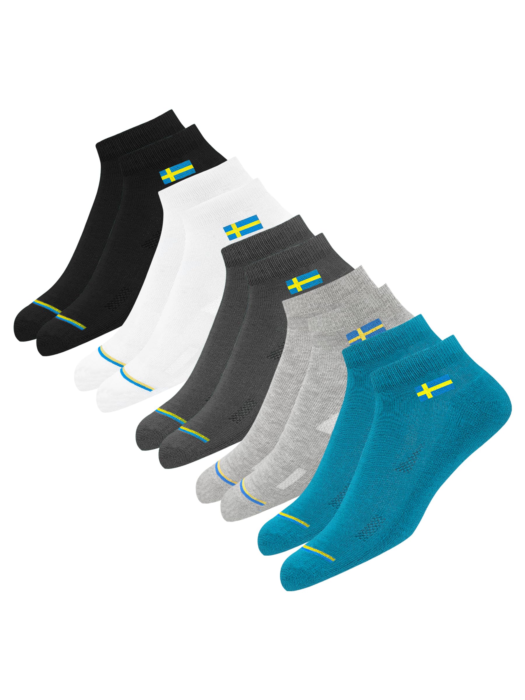 SWAGR 5 Pairs Solid Cotton Feel Ankle Socks for Men & Women, Multicolor, Pack of 5, Free Size