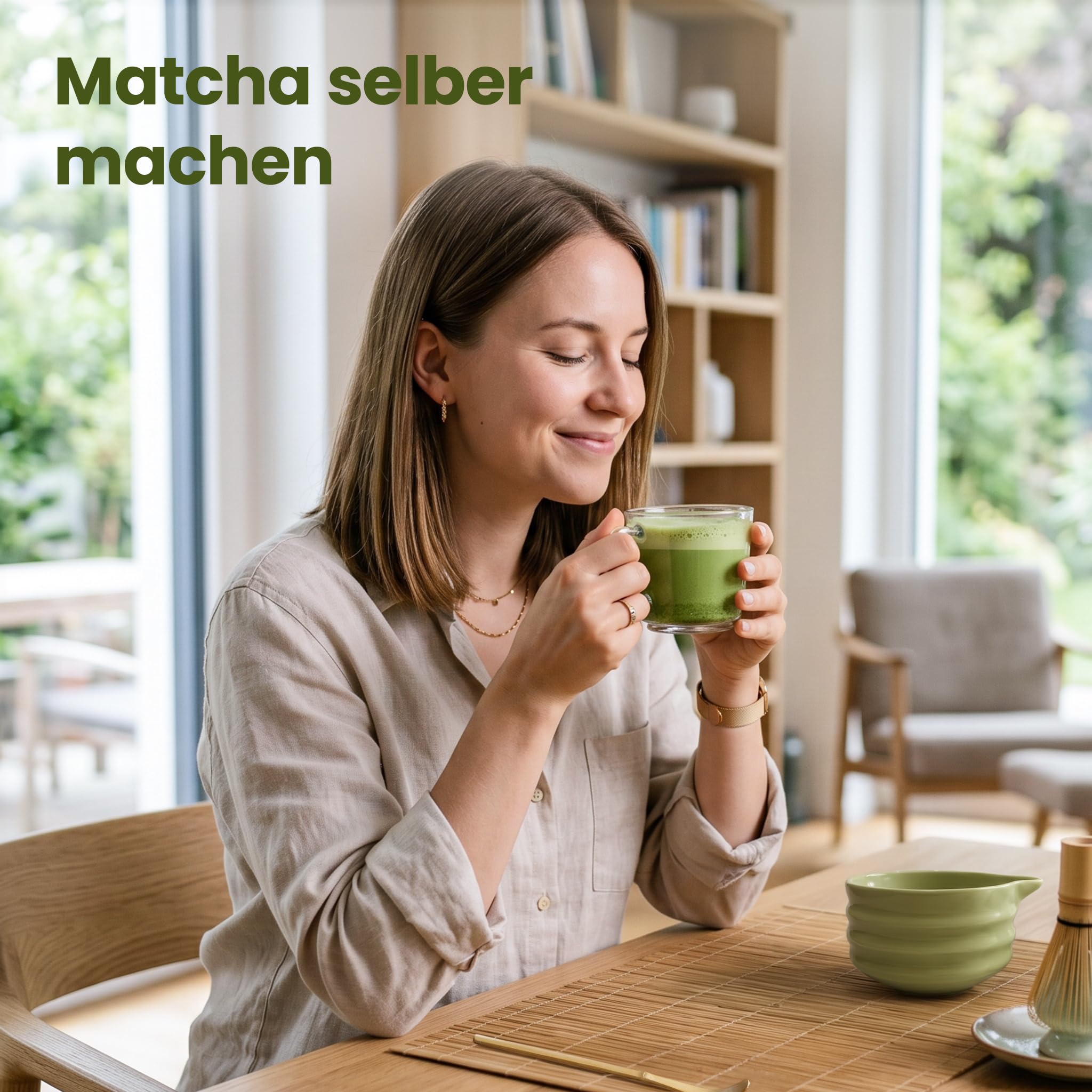Lemontree Matcha Set - 7-teiliges Matcha Tee Set mit Bambus Besen, Keramik Schale, Matcha Löffel & Sieb - Lebensmittelecht, Spülmaschinenfest, Geschenkbox - Für Matcha-Liebhaber, Matcha Zubehör Set