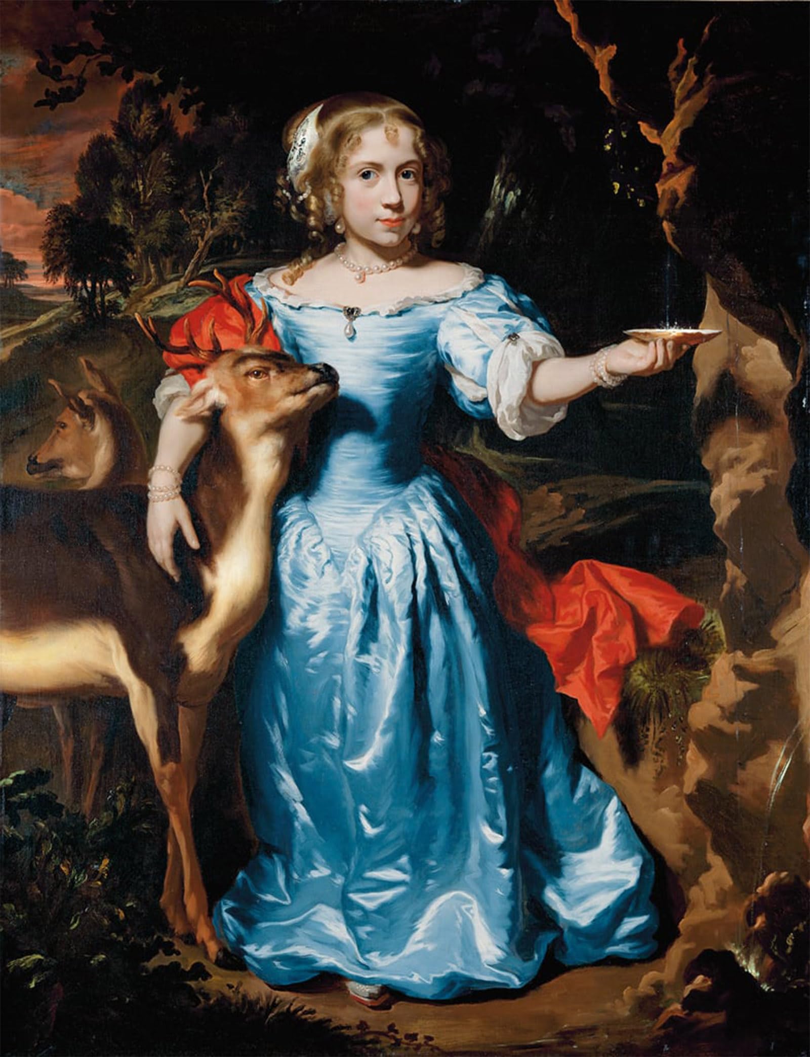 SERENDIPITP Vintage Wall Art Canvas Nordic Poster Canvas Print Picture Portrait of a Girl in Dress and Red Mantle by Nicolaes Maes Wall Art Poster for Home Decor 60x90cm
