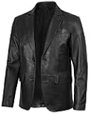 Decrum Real Leather Blazer for Men - Casual Fashion Mens Leather Coat