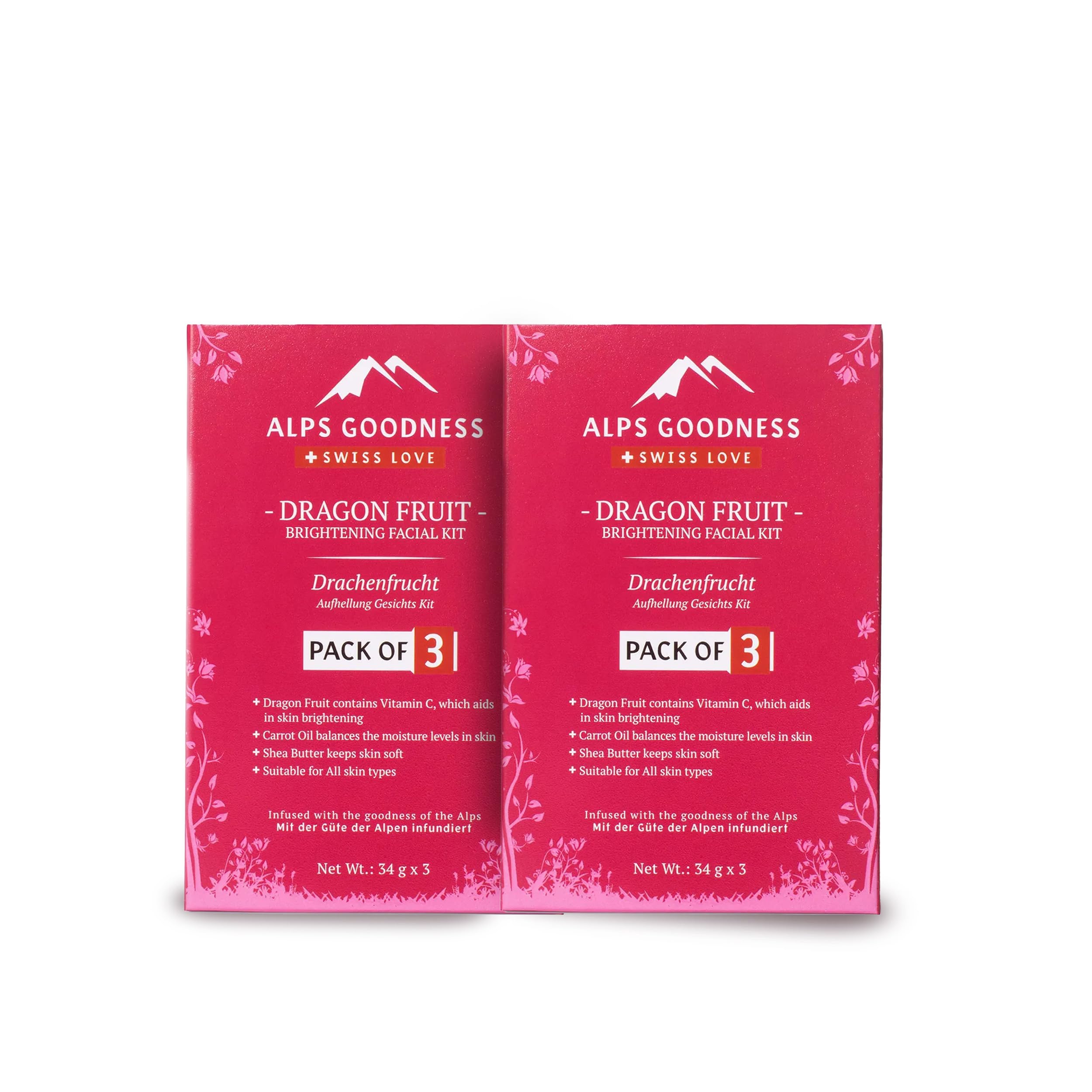 Alps Goodness Dragon Fruit Brightening Facial Kit (Pack of 2) (34 gm X 2) | Radiant Glow | Deep Hydration | Even Tone-image-11