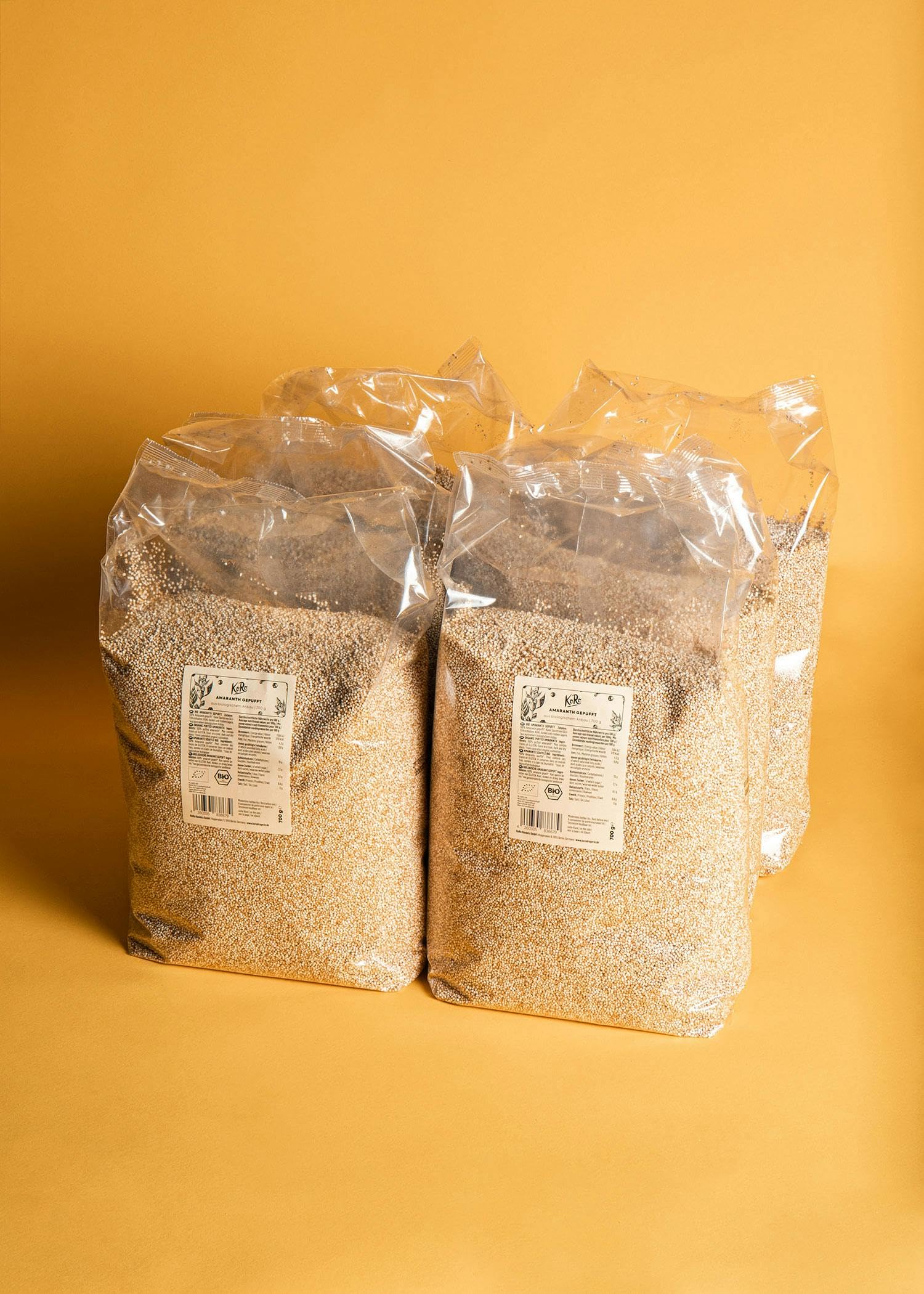 KoRo - Gepuffter Bio Amaranth 6 x 700 g - Gepuffte Körner - Abwechslungsreiche Beilage - Lecker in Salat, Müsli, Porridge - Hoher Ballaststoffgehalt