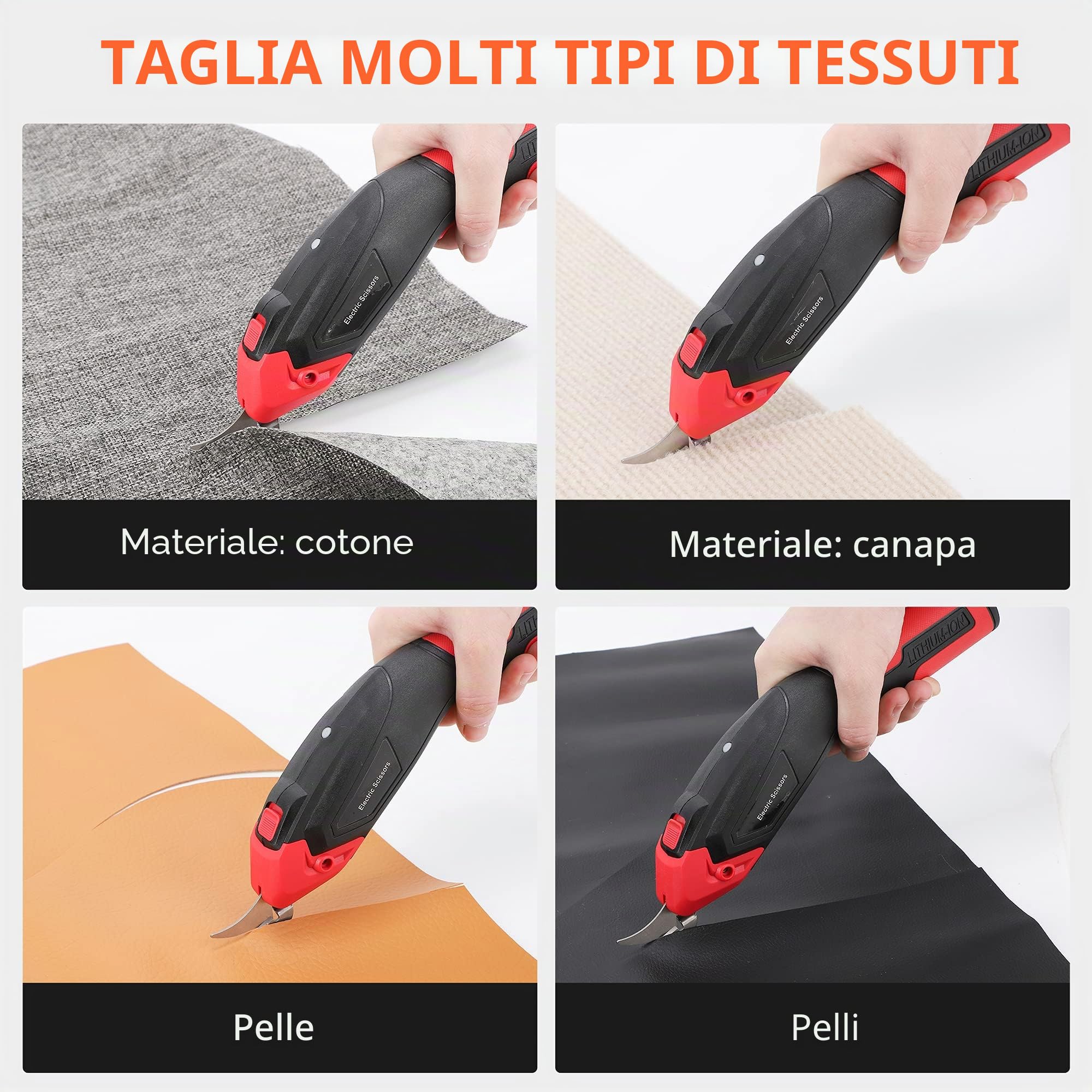 CGOLDENWALL Taglia-Tessuto Elettrico 4V 6mm z 2 Lame Ricambio