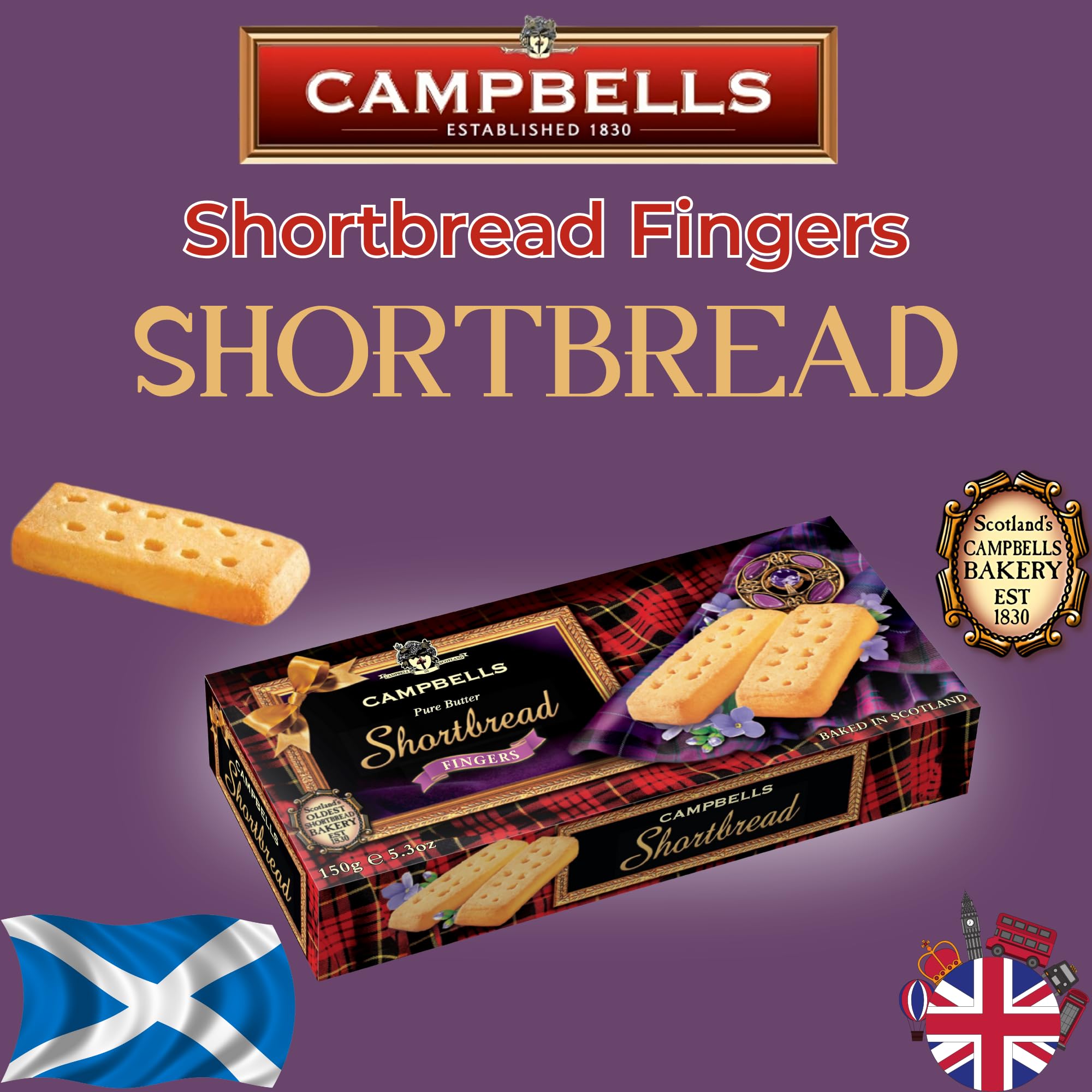 Amazon.com: Campbells Shortbread Fingers Carton 5.29 Oz (Pack of 3