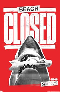 Trends International Jaws - Beach Closed Wall Poster, 34L x 22.4W, Unframed Version
