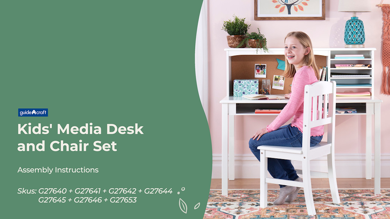 Amazon.com: Guidecraft Kids Media Desk, Hutch and Chair Set - Teal