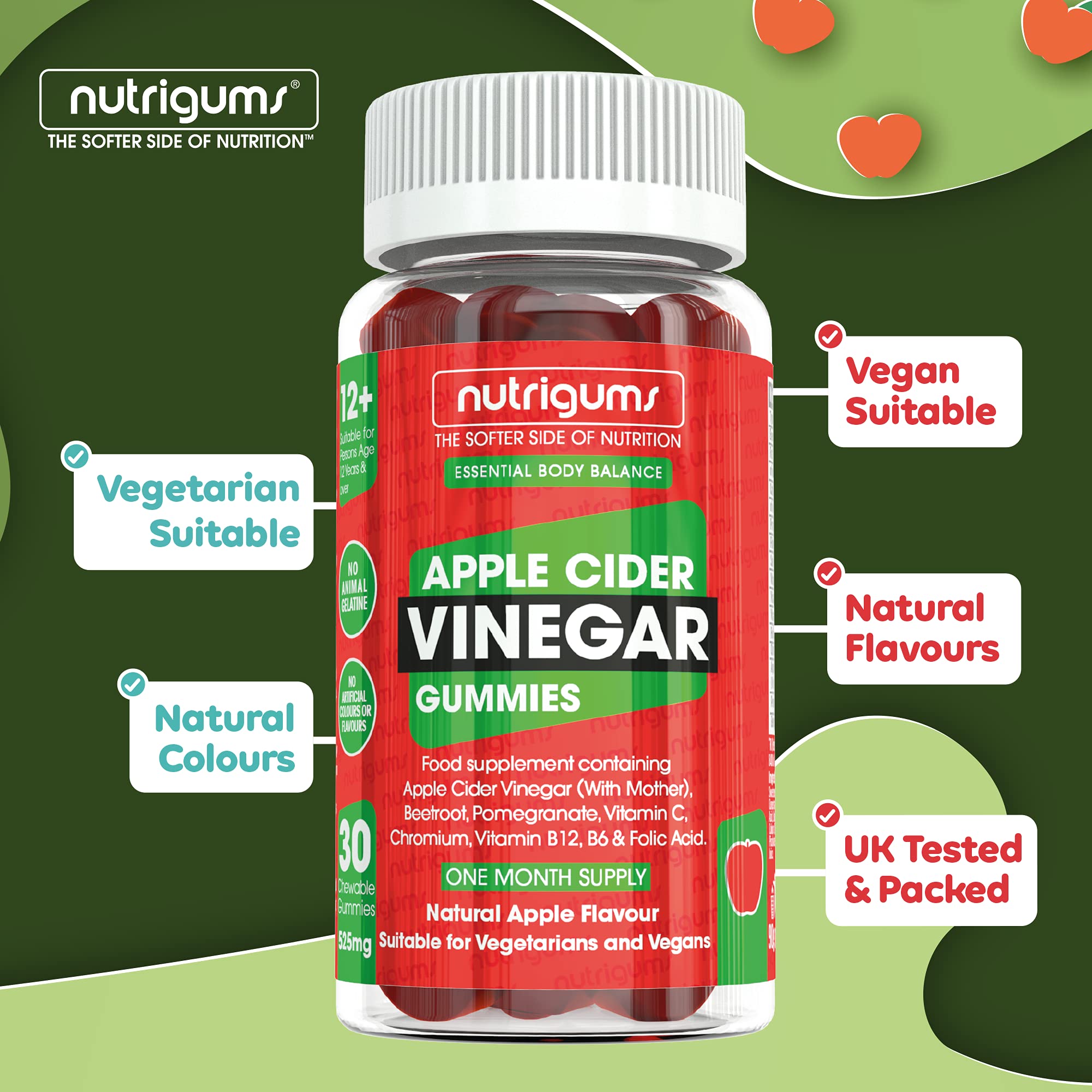 NUTRIGUMS® Apple Cider Vinegar Complex with Mother 1050mg per