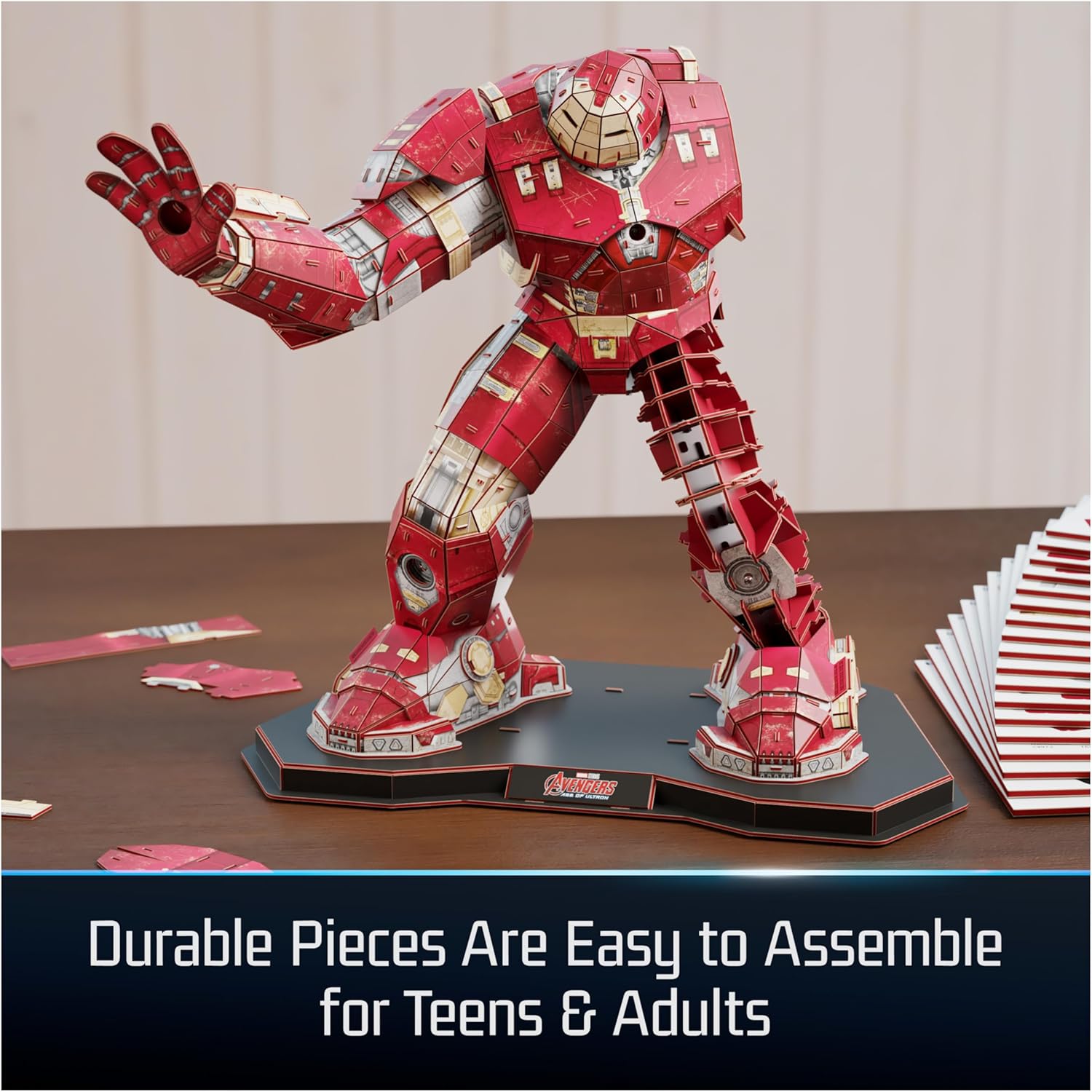 4D Build, Marvel Hulkbuster 3D Model Kit with LED Lights, Innovation Series, Marvel Collectibles & Desk Décor, Adult Puzzle, Building Toys, 3D Puzzles for Adults & Teens, 348 Pieces, for Ages 12 & Up