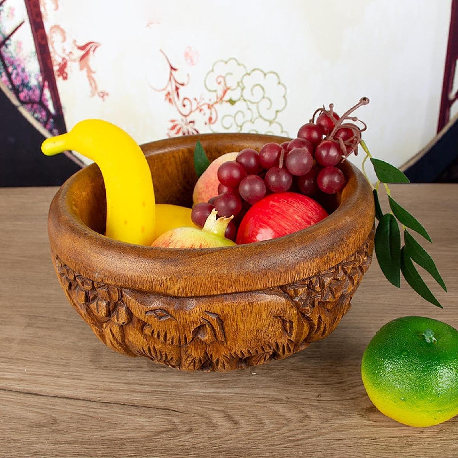 KESOTO Tavolo da Tavolo da Ciotola in Legno Decorazione per La Casa per Mescolare Cereali di Palomi di Mais