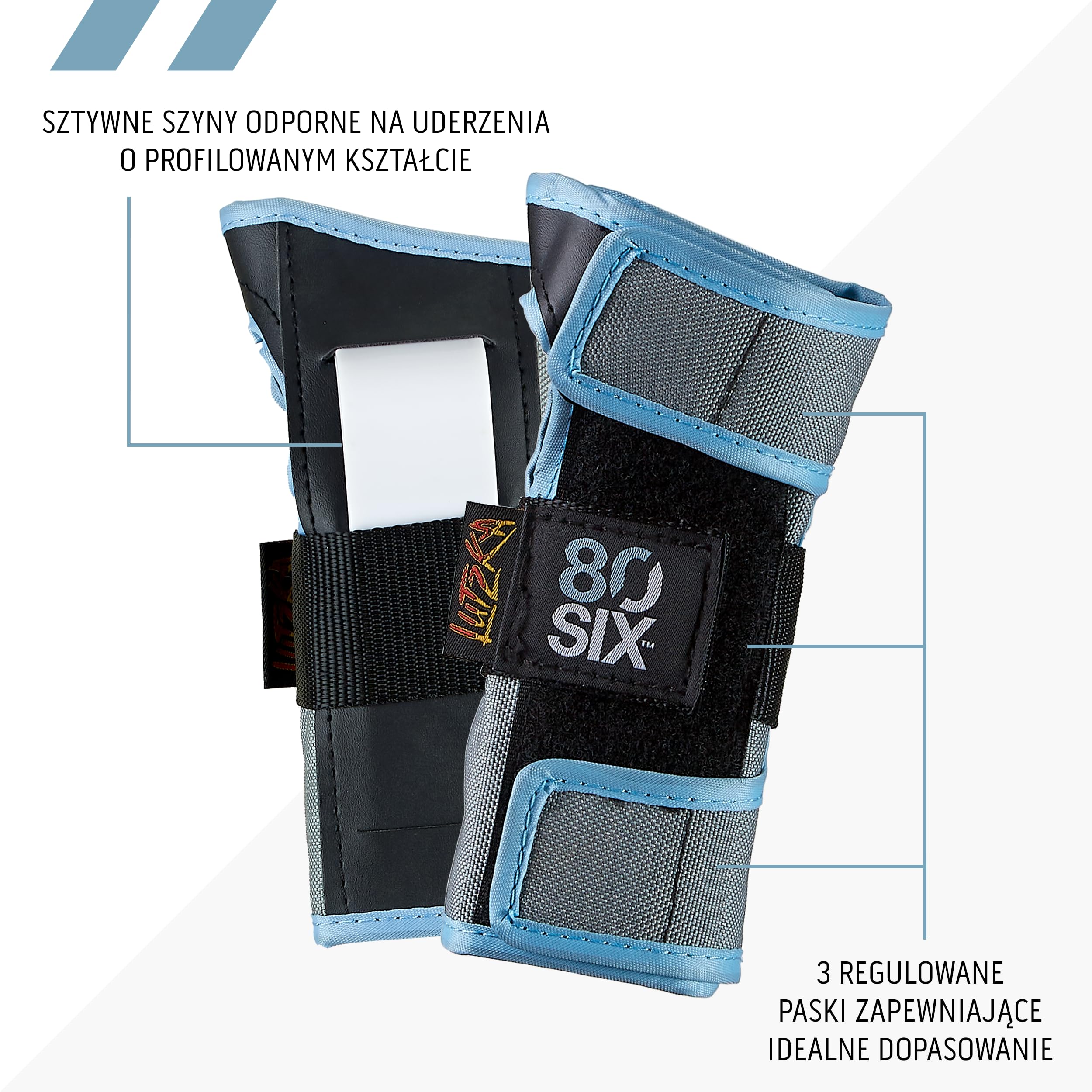 80SIX Multi Sport Pad zestaw czarny, zestaw 3 szt