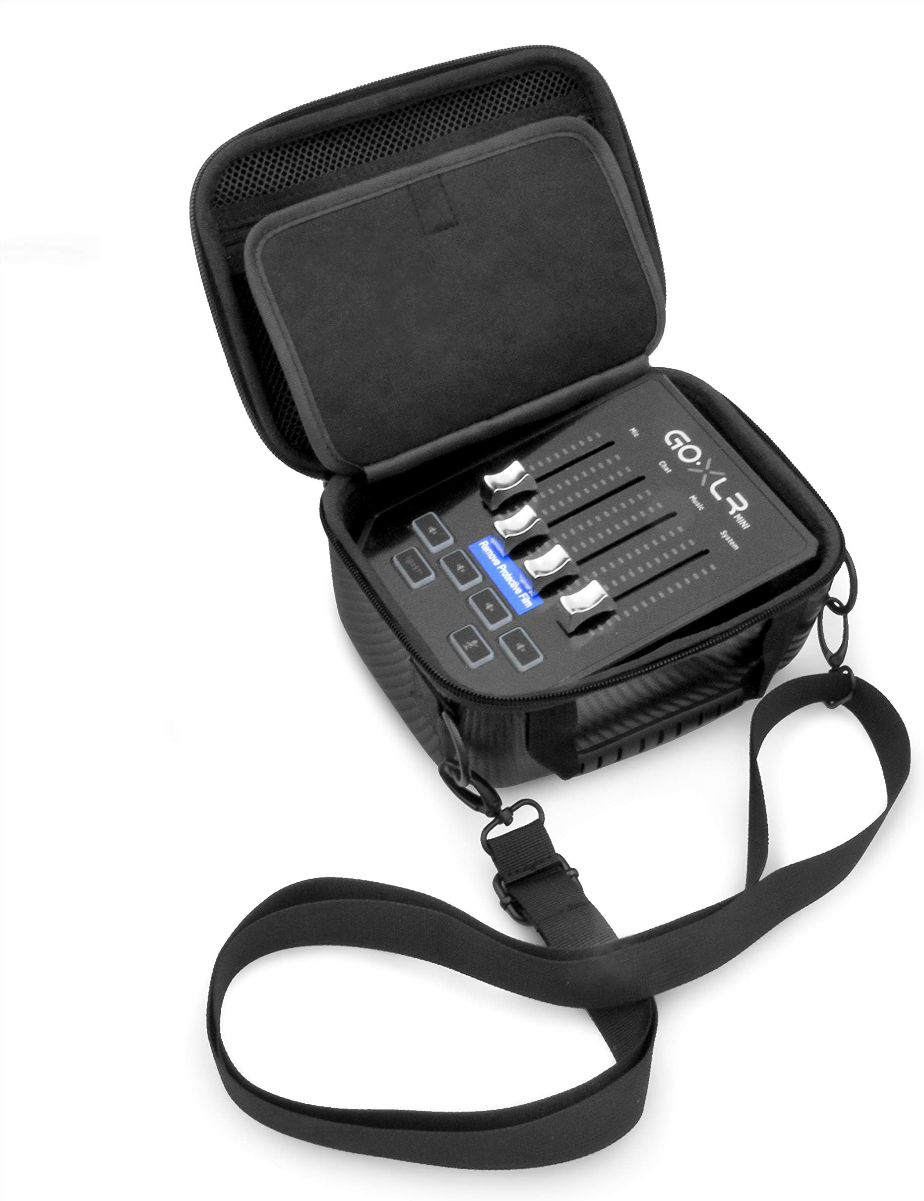 CASEMATIX Studio Case Compatible with Tc Helicon GoXLR Mini, Aokeo 4 Channel Mixer Audio Interface and More with Small Cables, Includes Carry Bag Only with Strap