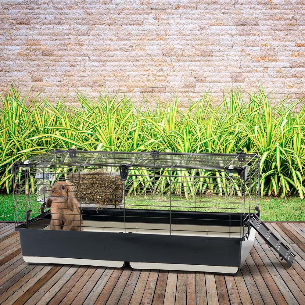 Ferplast Gabbia per Conigli TOMMY 100, Coniglio, Porcellino d'india, Conigliera con Griglia e Abbeveratoio Conigli, 99,5 x 53 x h 48 cm, Tetto Apribile, in Metallo Verniciato e Plastica