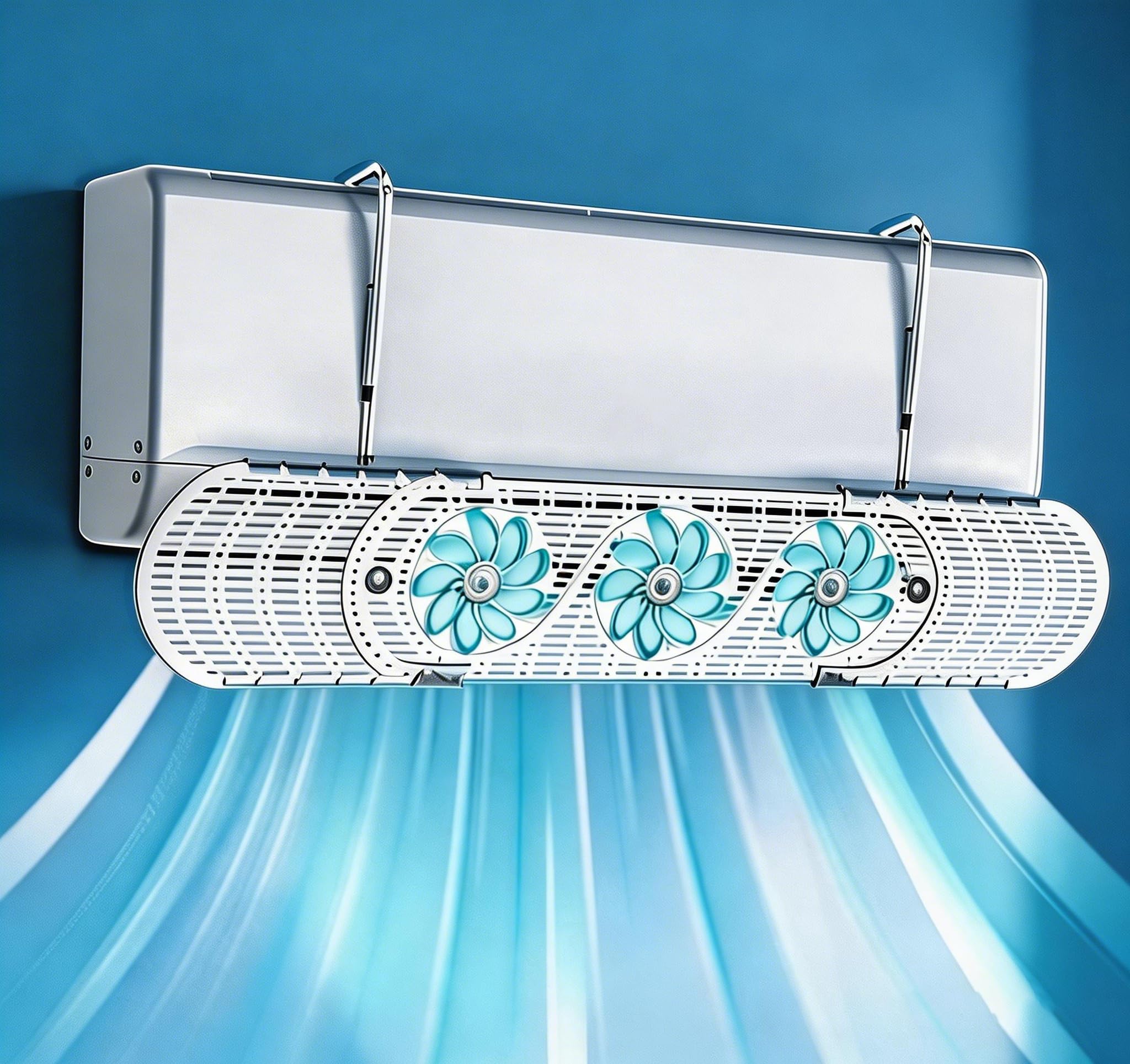 Universal Deflector Aire Acondicionado Retráctil, Deflector de Viento Ajustable para Salida de Aire, Protector Anti-soplado Directo, No Necesita Perforación, para Hogar y Oficina