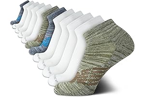 Men's Athletic Arch Compression Cushion Comfort Quarter Socks (12 Pairs)
