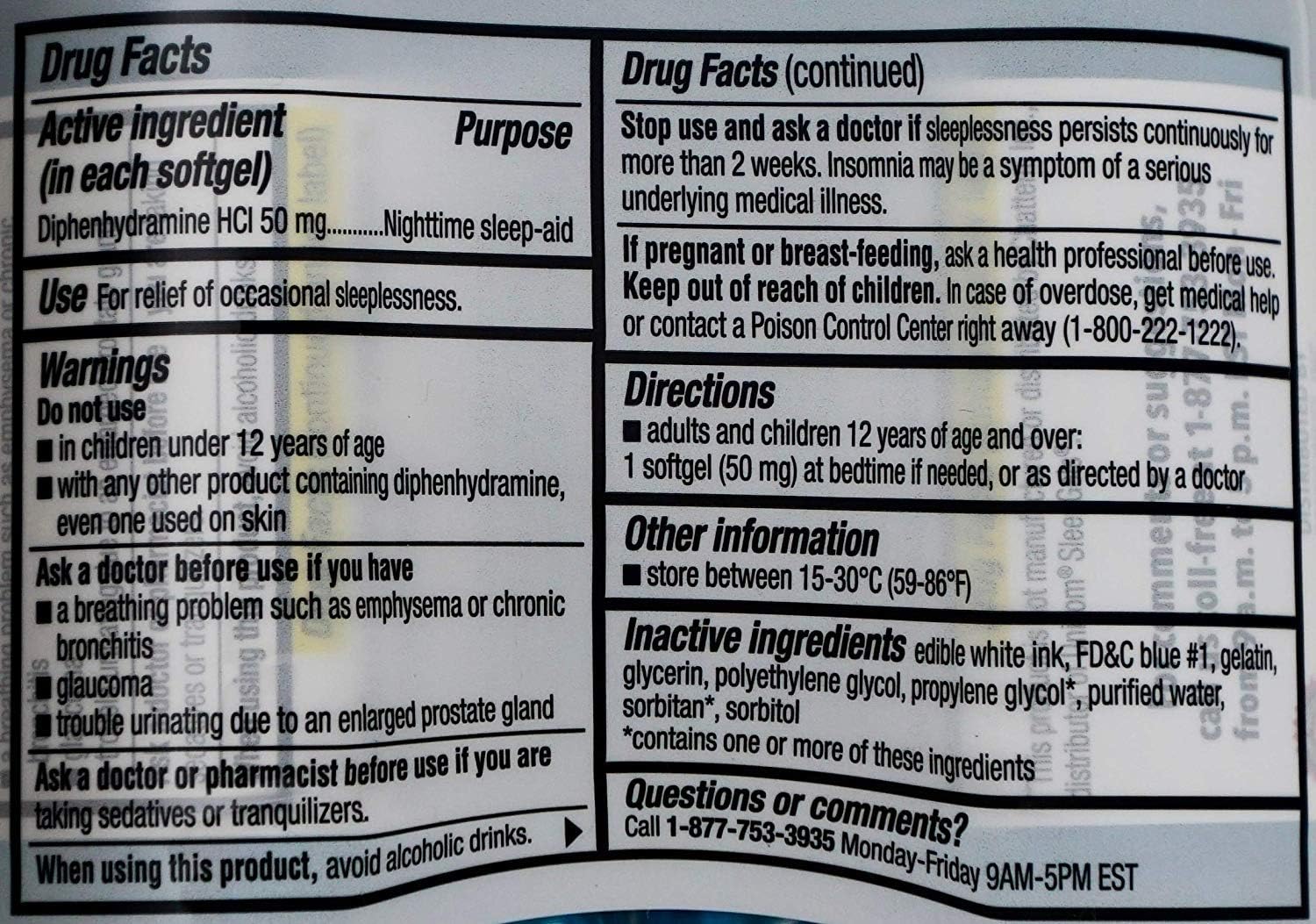 Member's Mark Maximum Strength Nighttime Sleep Aid, HCI 50 Milligram (192 Softgels)