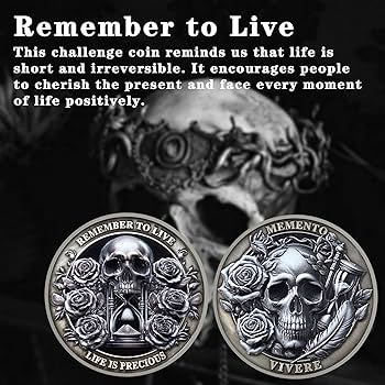 Amazon.com : Memento Mori Coin Hourglass Skull Time