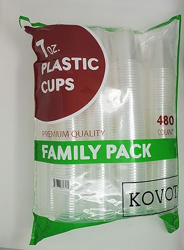 Miniatura 2 de Kovot Paquete de 480 vasos de plástico desechables transparentes de 7 oz