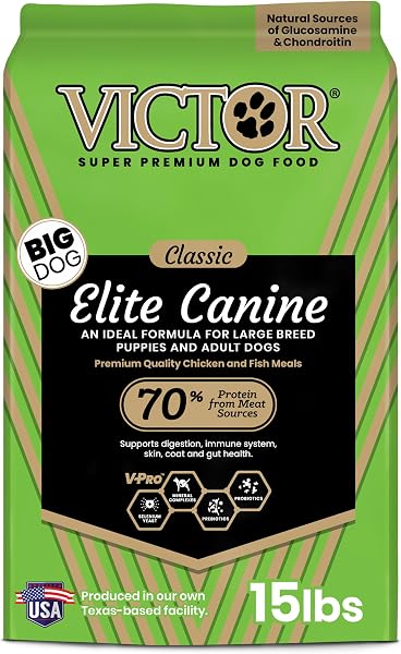 Victor Super Premium Dog Food – Elite Canine Dry Dog Food – 25% Protein, Gluten Free - for Large Breed Dogs & Puppie