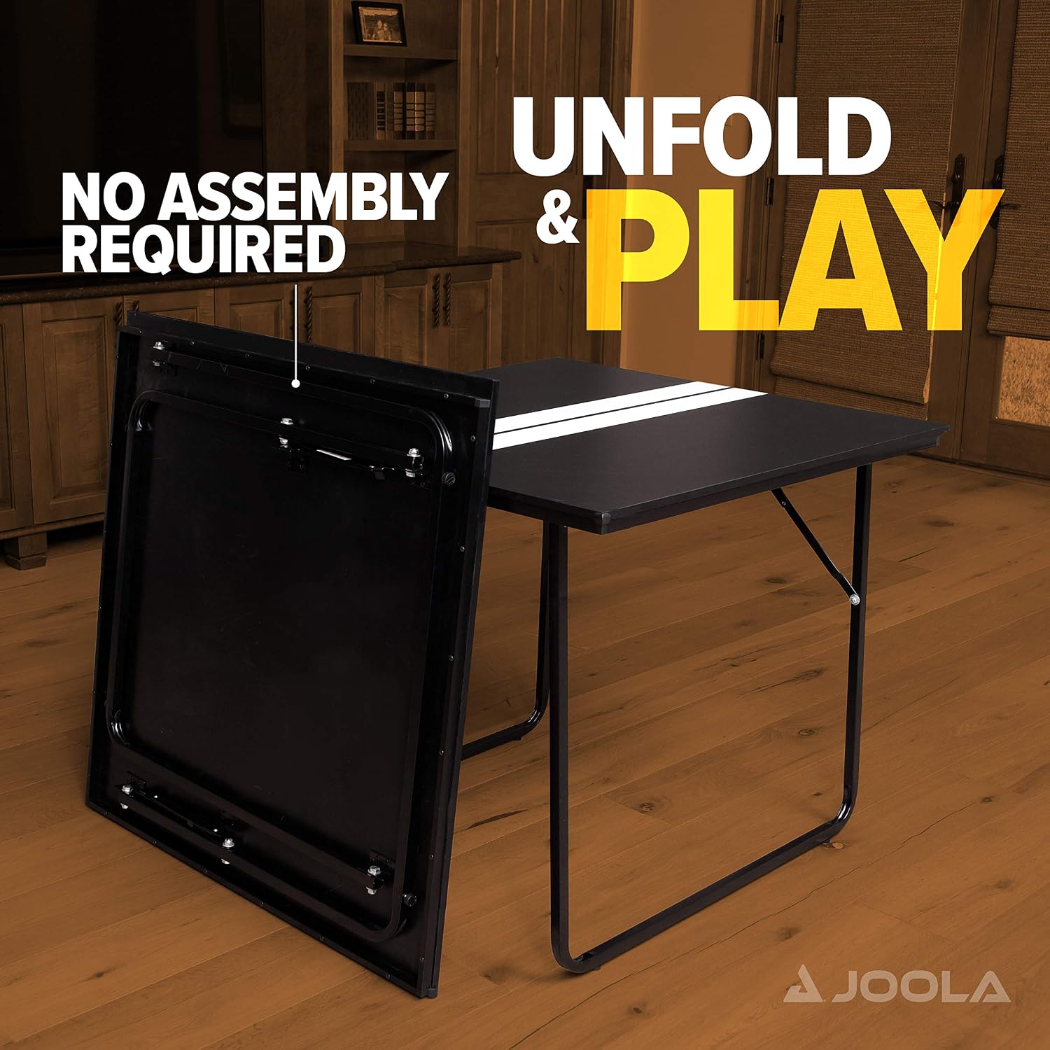 JOOLA Midsize Compact Table Tennis Table Great for Small Spaces and Apartments – Multi-Use Free Standing Table - Compact Storage Fits in Most Closets - Net Set Included - No Assembly Required