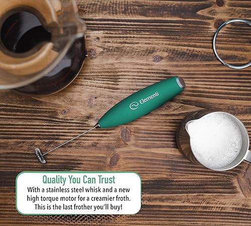 Miniatura 5 de Elementi Varita espumadora de leche (pilas incluidas)  Batidor de Matcha eléctrico  Mezclador de bebidas para batidos de proteínas  Varita