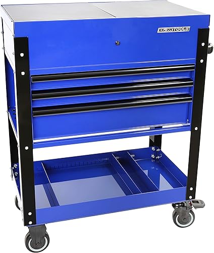 OEMTOOLS 24730 Carrito de herramientas deslizante de 3 cajones, caja de herramientas rodante con fuente de alimentación, compartimento superior