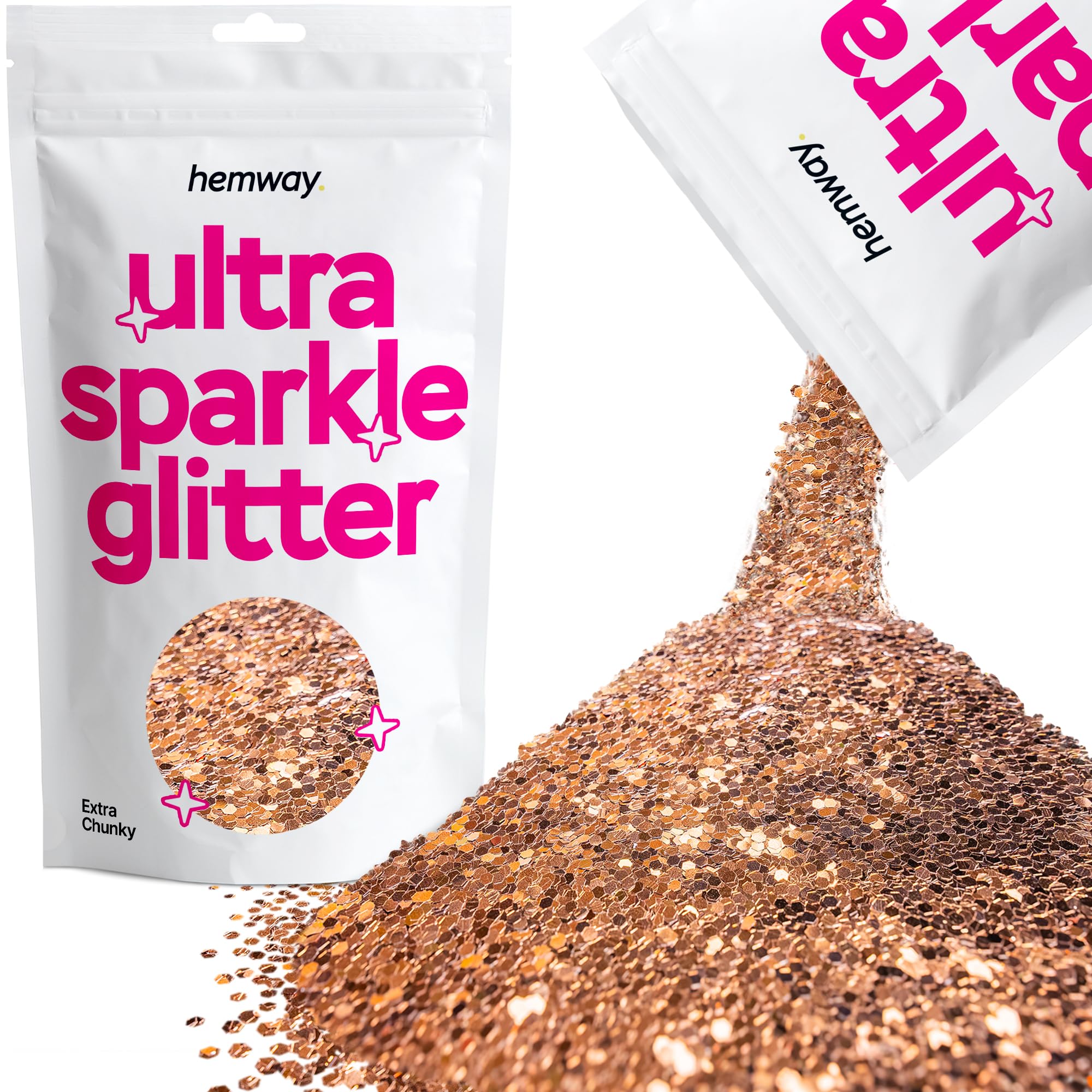 Hemway Ultra Sparkle Glitter Baby Pink Iridescent 100g Fine | Glitter for Arts & Craft, Makeup, Nail Art, Crafting, Card Making, Sparkle Decoration — view 57