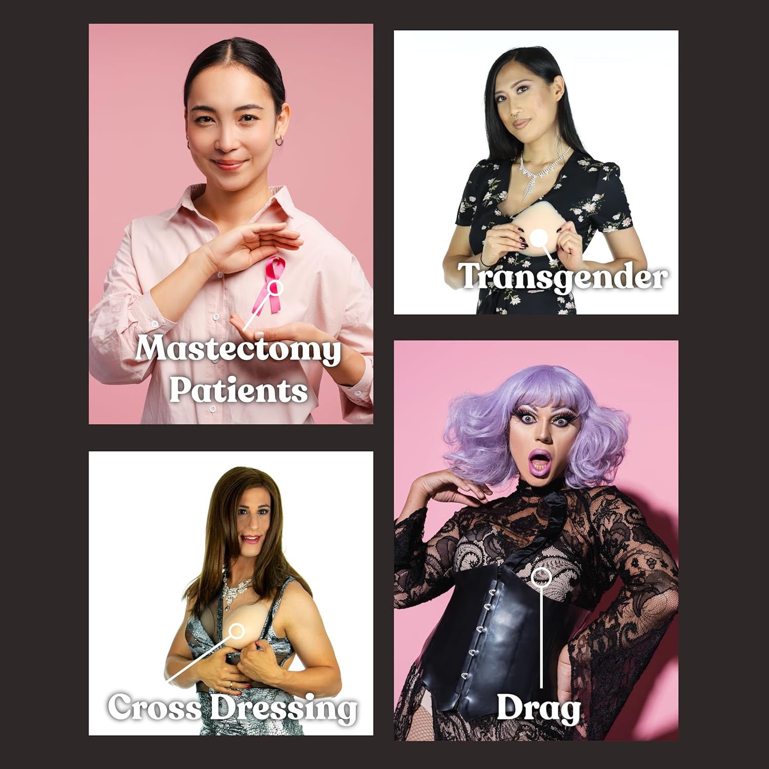 DressTech Breast Form Adhesive - Waterproof Prosthetic Adhesive for Crossdressers, Drag Queens, Transgender & Mastectomy