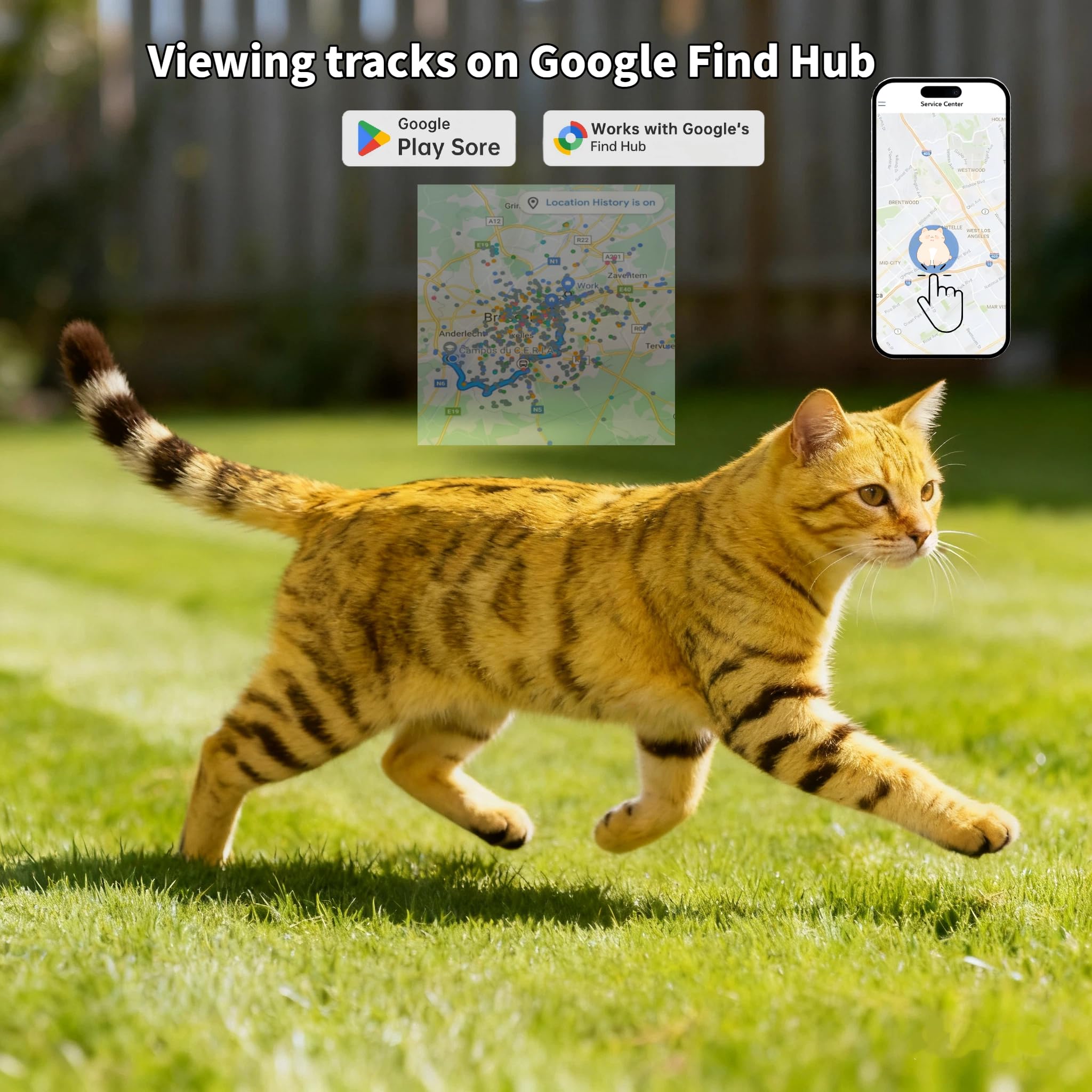 GPS Collar for Cats，Pet Tracker (Android Only) Smart tag,Waterproof Compatible with Google Find My,No Monthly Fee,Advanced Tracking Solution Smart Collar for Pet Safety Ideal Small Large Cats - image 6