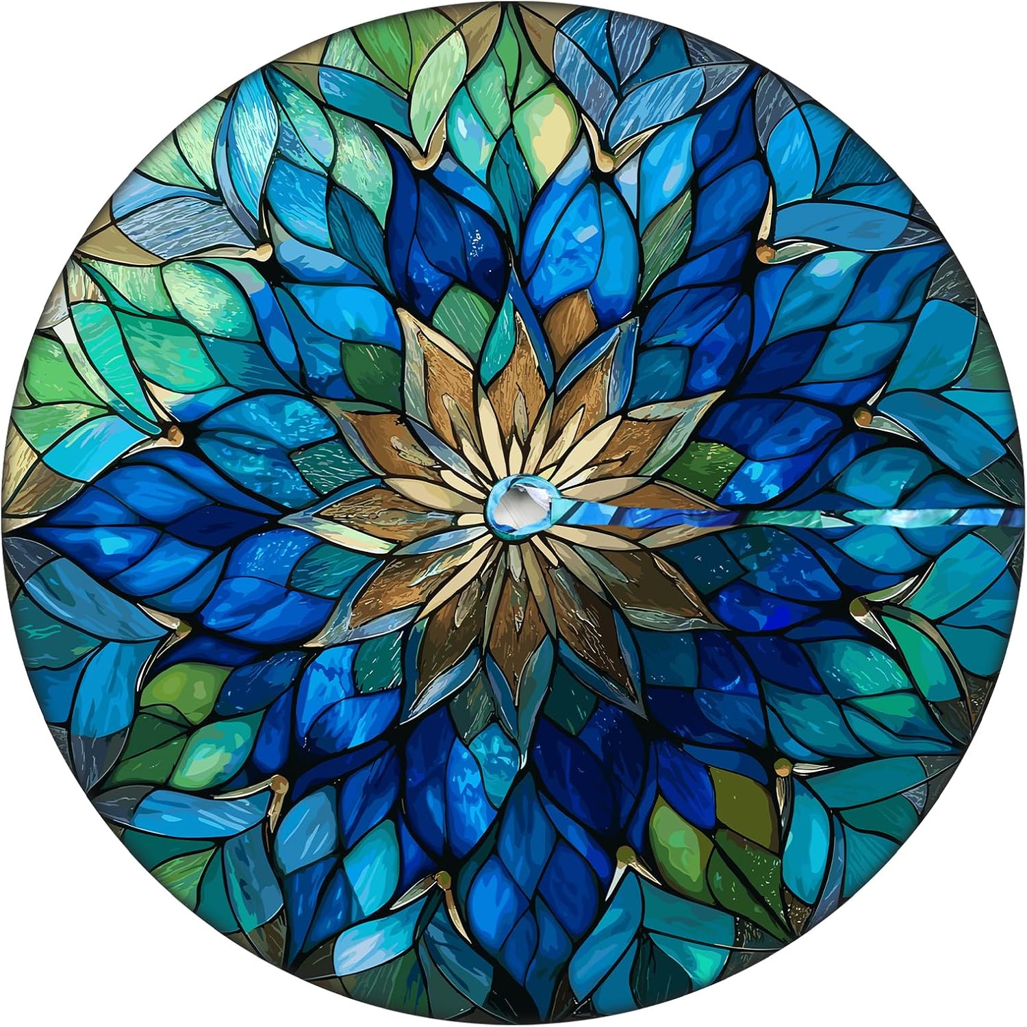 HunnmingRe Mandala Round Tablecloth with Umbrella Hole, 45"-53" | Outdoor Table Cloth with Umbrella Hole, Waterproof Anti-wrinkle Picnic Table Cover for Patio Camping Party Rv Garden Decor
