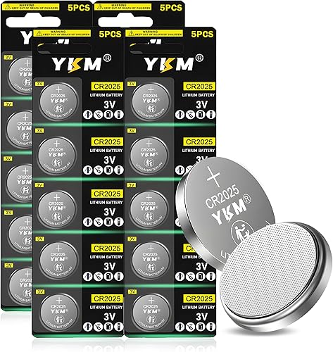 Vista 11 de YKM 5 Pack CR2025 Battery DL2025 3V Lithium Battery for Car Remote Key Fob Button Batteries 2025