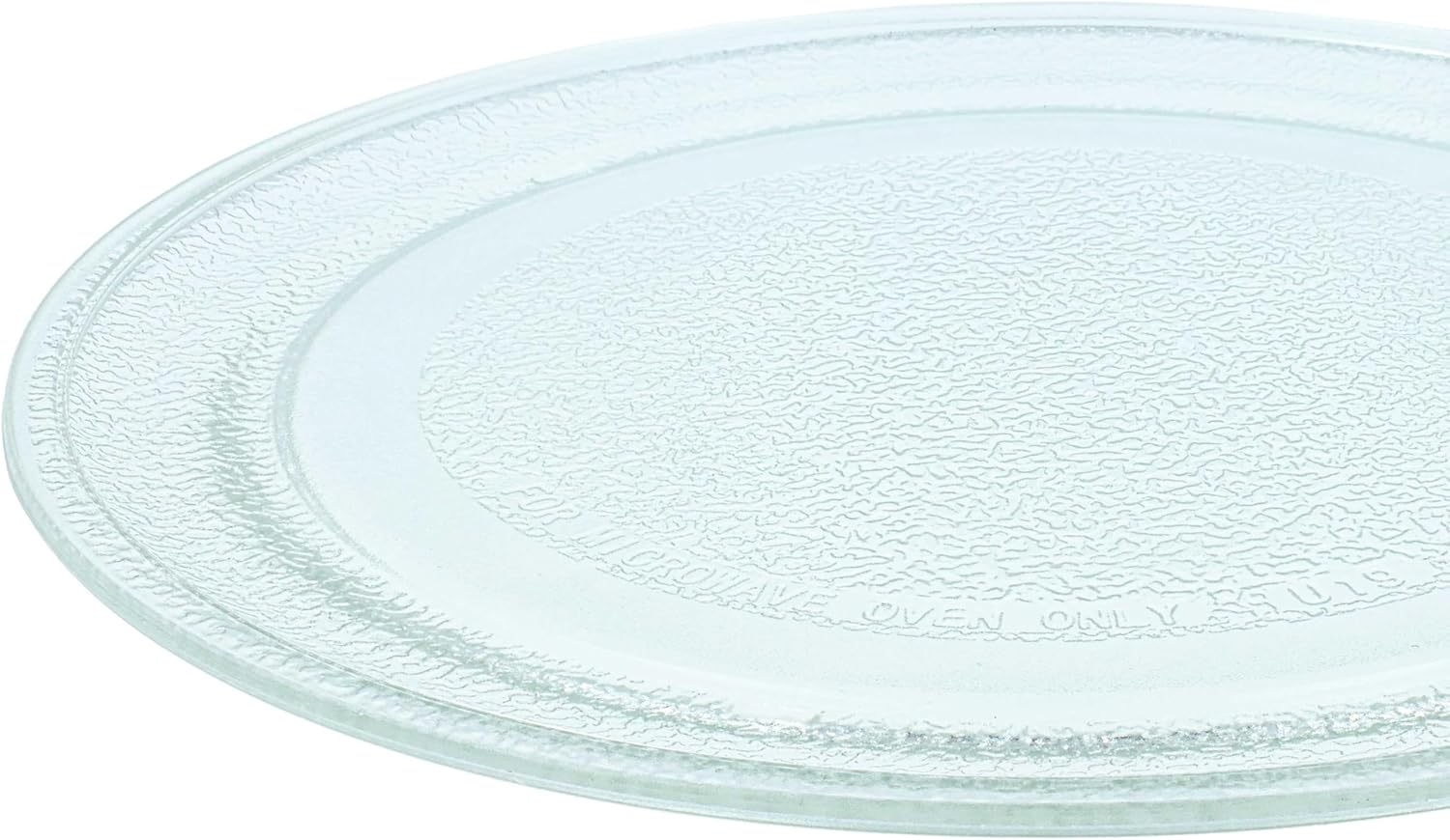 Aldea view of the vhbw glass microwave turntable plate showing its thickness