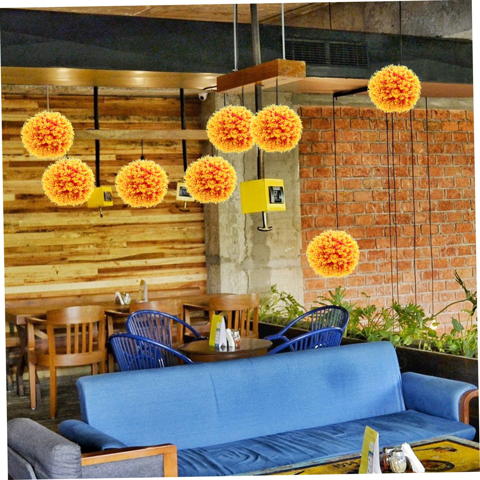 Homoyoyo Bola Topiaria de Eucalipto Artificial para Interiores, Plástico Naranja, Fácil de Decorar Poda, Adecuado para Fiestas y Hogar