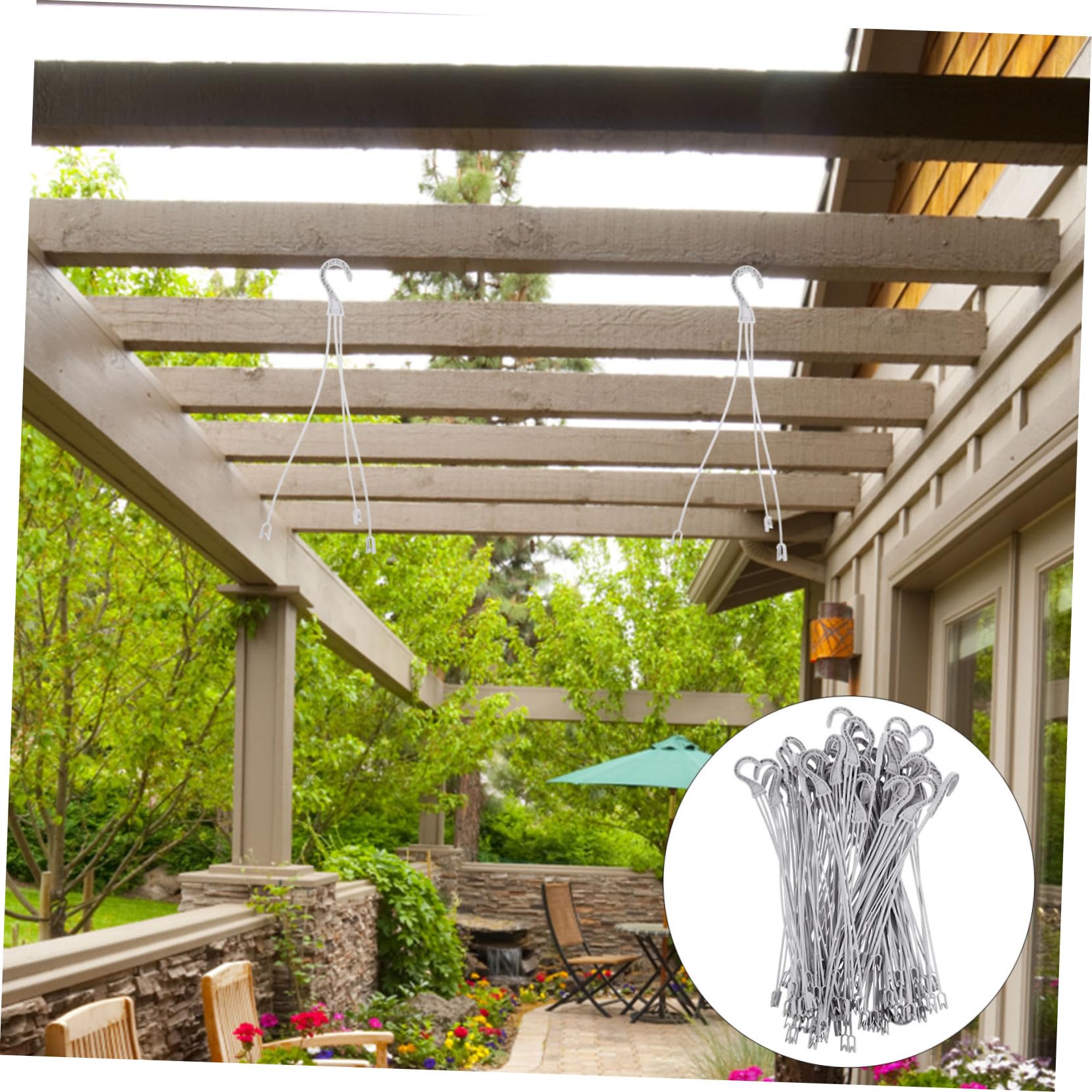 Mikikit 50 Pièces Crochets Suspendus pour Plantes de Crochets de Jardin Idéaux pour Suspendre Pots de Fleurs Décoration Intérieure Extérieure