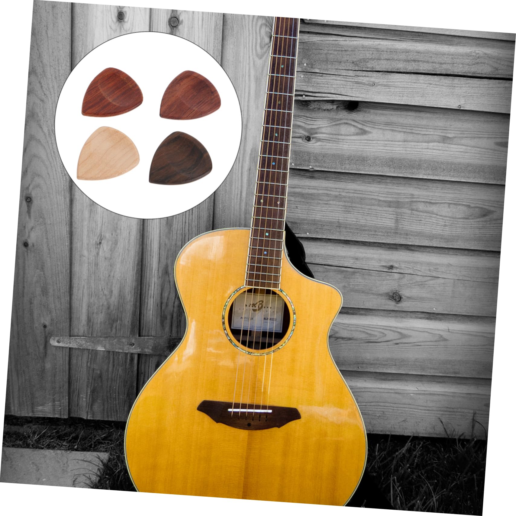 HEMOTON 3 Set Di Plettri Per Basso Leggeri E Compatti Set Di Plettri Per Chitarre Acustiche Plettri in Legno Accessori Per Plettri Per Chitarra 4 Pezzi*3
