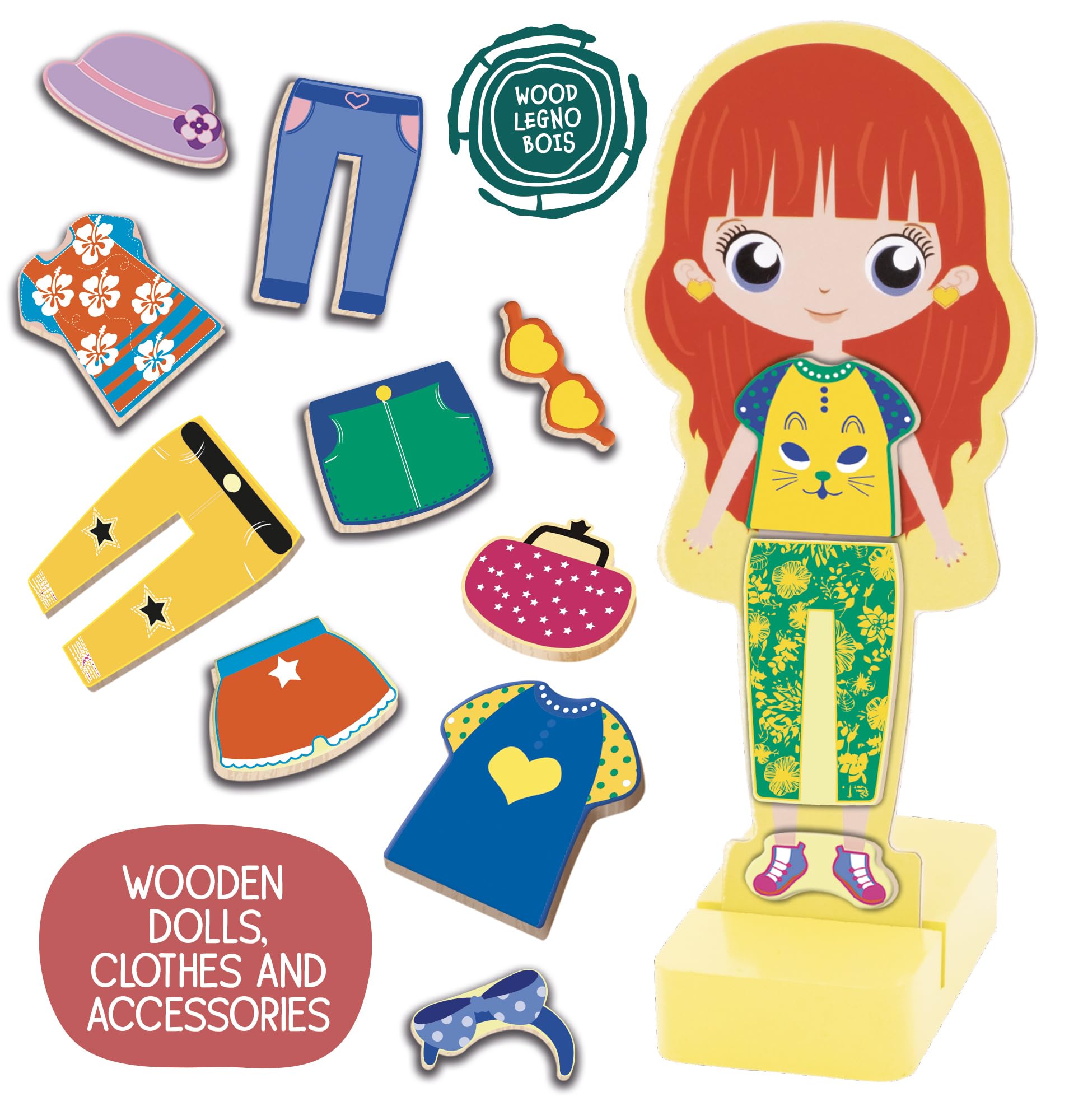 Lisciani Giochi - Montessori Wood Magnetic fashion doll - 3